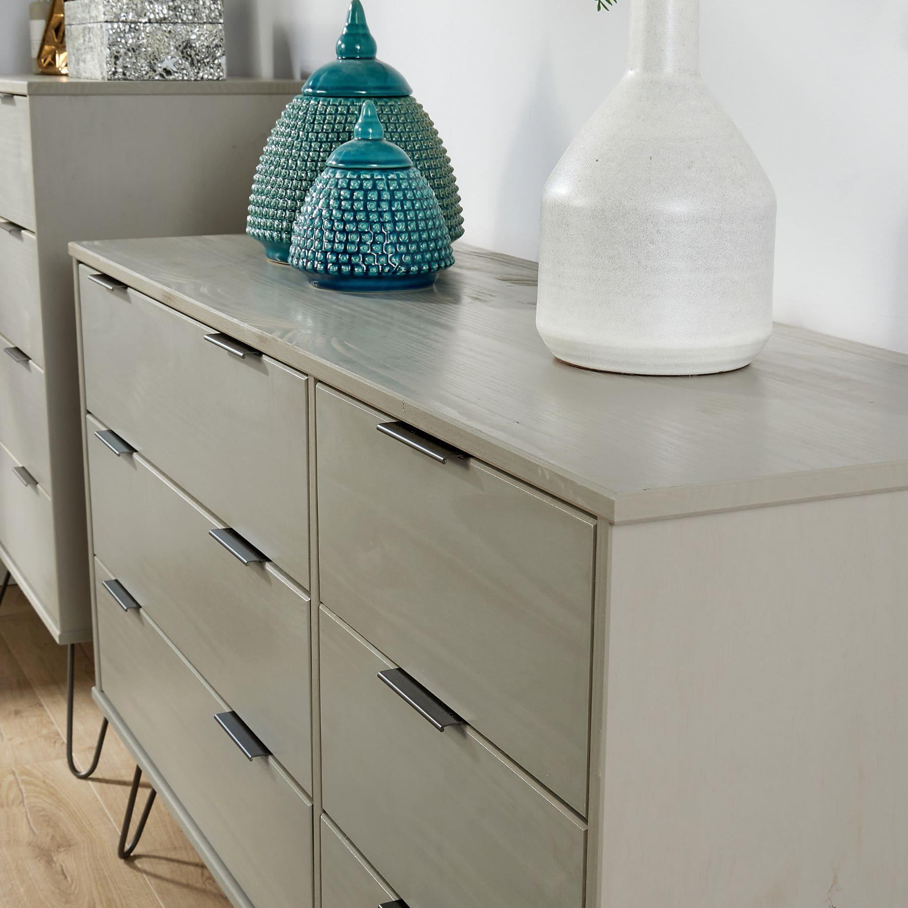 Chest of 4/6 Drawers Grey Clothing Cabinet Storage Organiser Bedroom Furniture - Picture 13 of 18