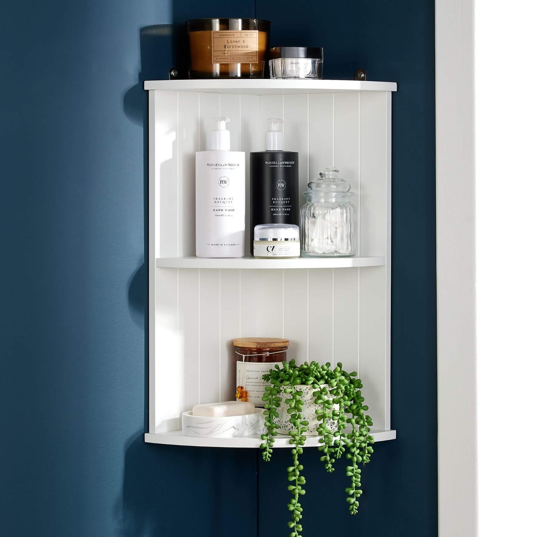 Corner Shelf Fixed Shelves Bathroom Storage Furniture Storage Solutions - Picture 11 of 15