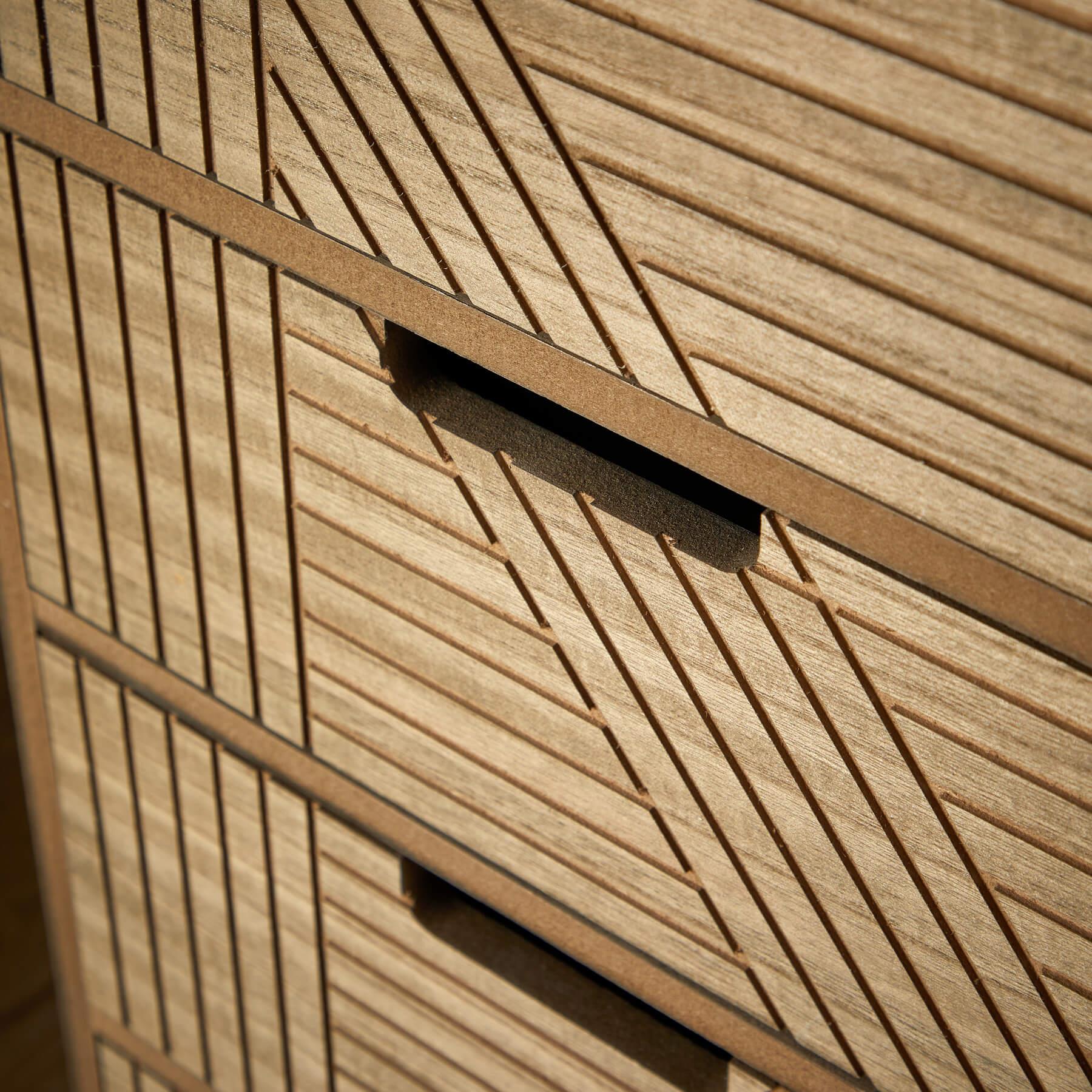 Solid Chest 3/4 Storage Drawers Geometric Design Bedroom Clothing Organiser Unit - Picture 19 of 22