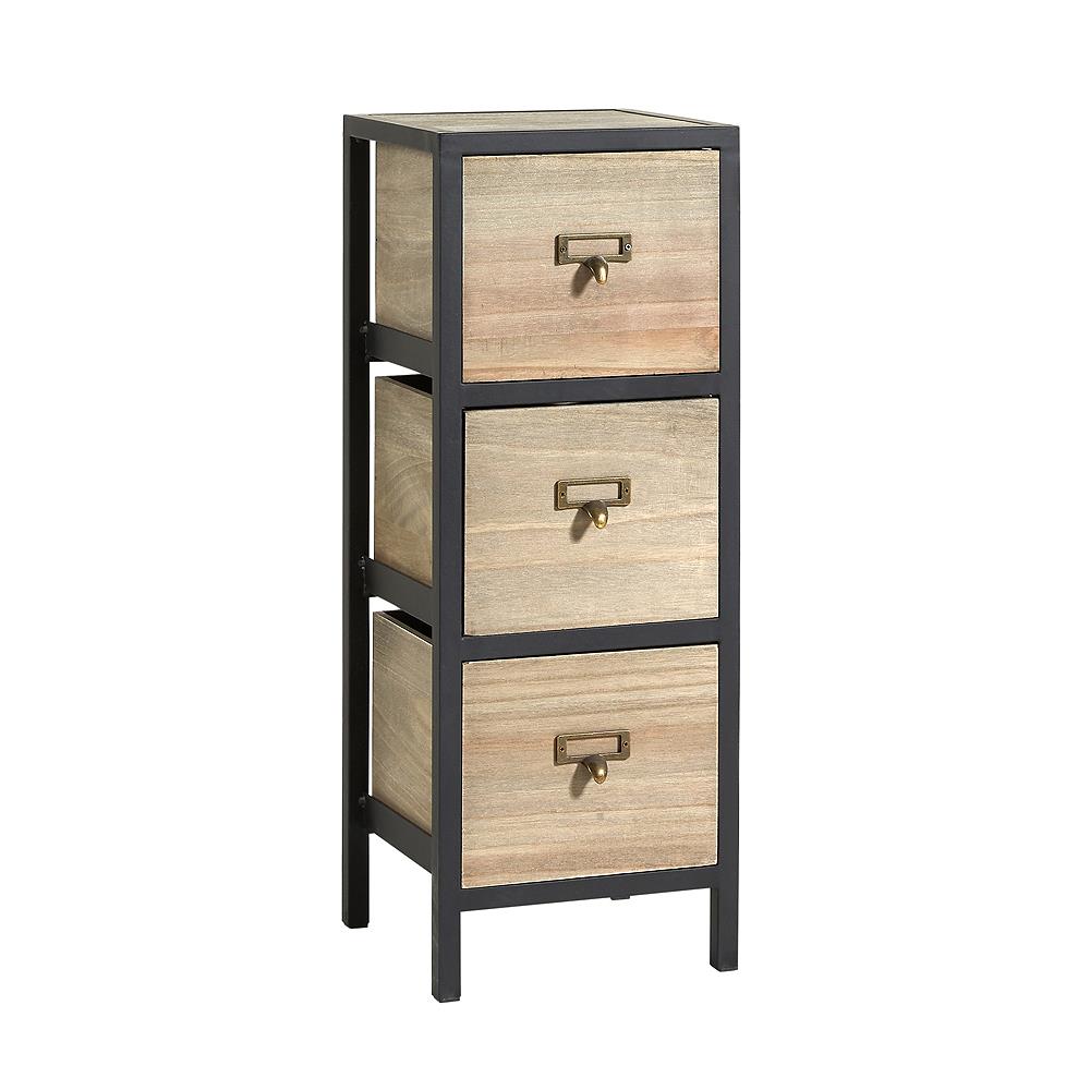 Chest 3/5 Drawers Tall Storage Unit Rustic Brown Metal Legs Home Fully Assembled - Picture 7 of 13