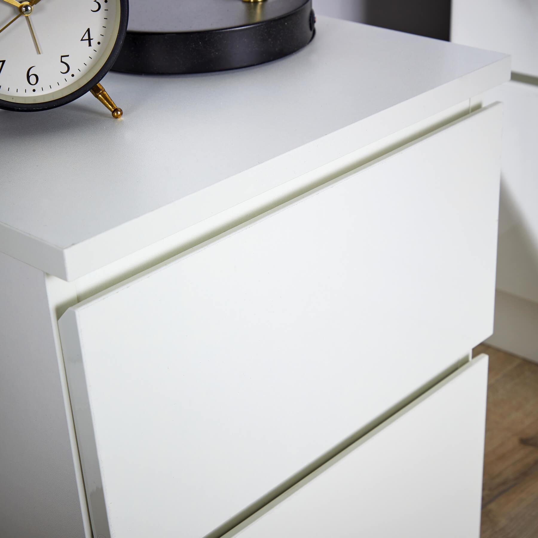 Mesita de noche moderna con 2 cajones mueble dormitorio - Imagen 18 de 21