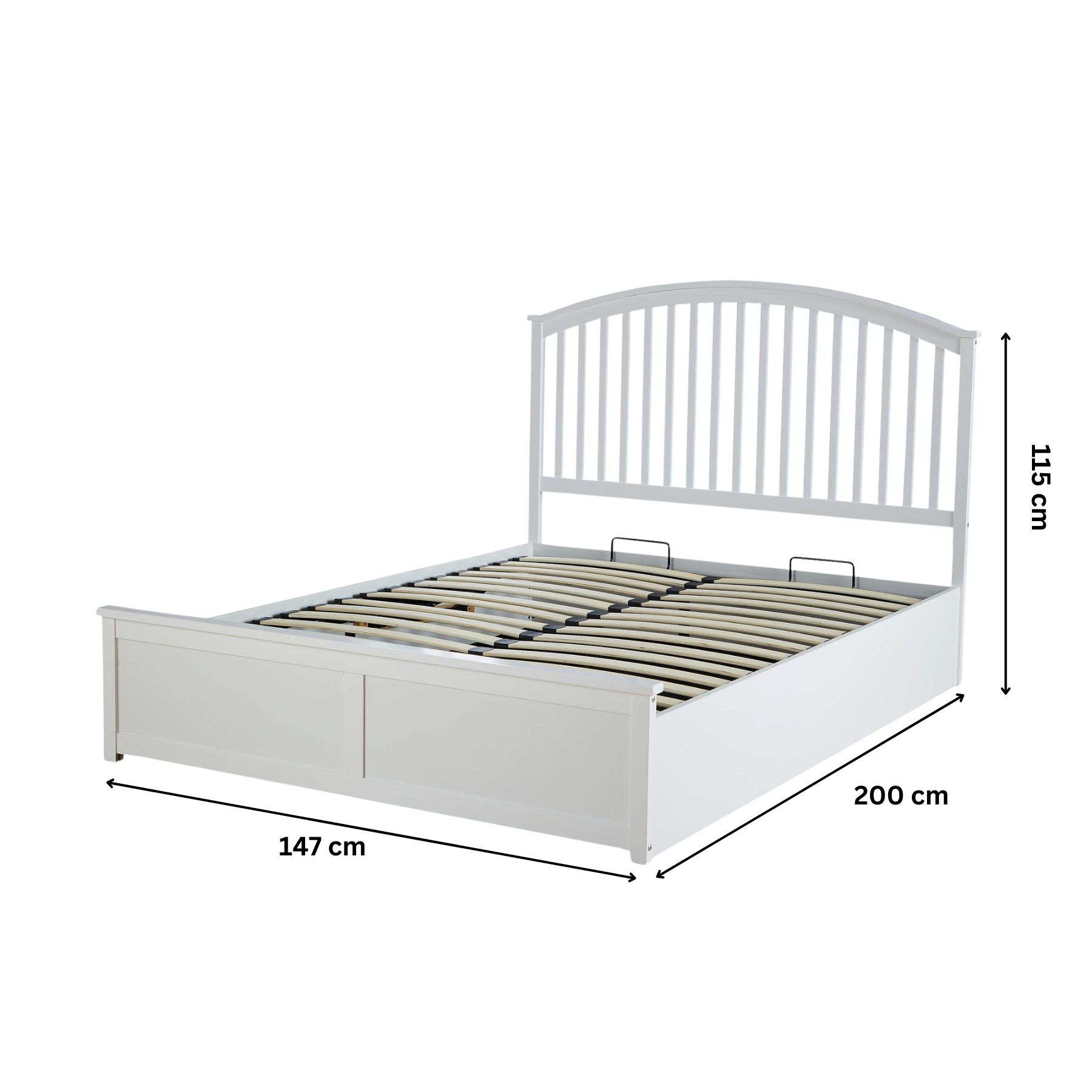 Ottoman Bed Frame Double / King Storage Space End Gas Lift Fabric Modern Style - Picture 10 of 20