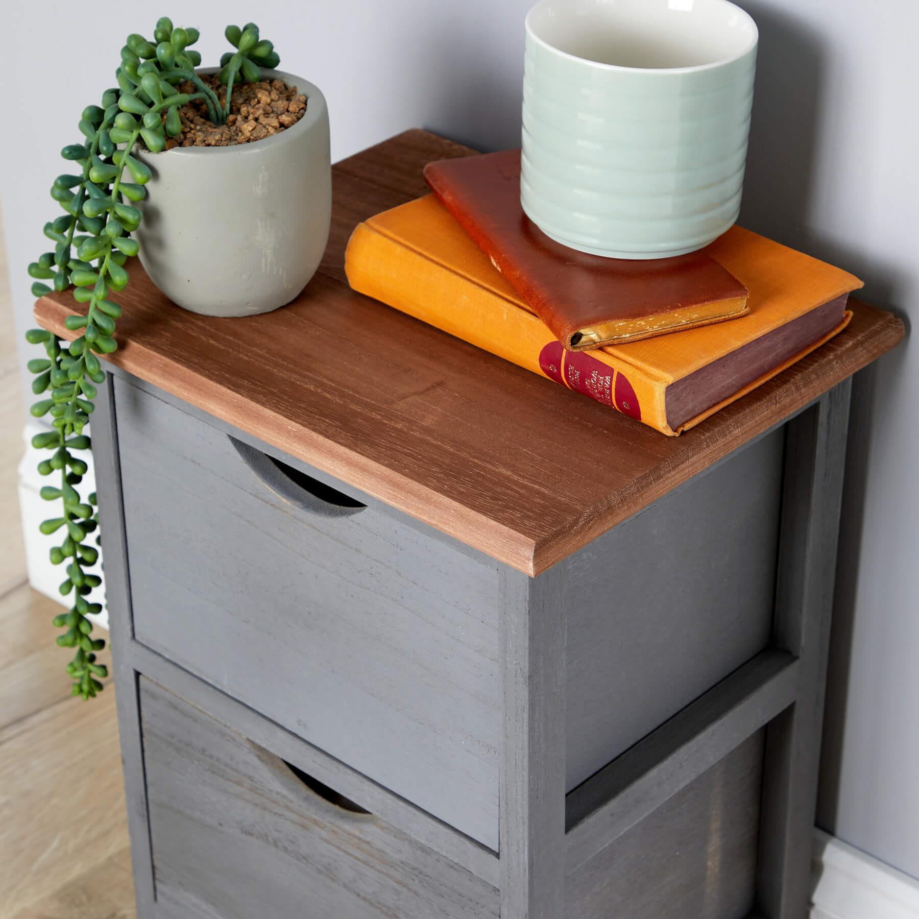 Chest 2/3/4 Drawers Grey Solid Wooden Storage Organiser Rustic Fully Assembled - Picture 5 of 25