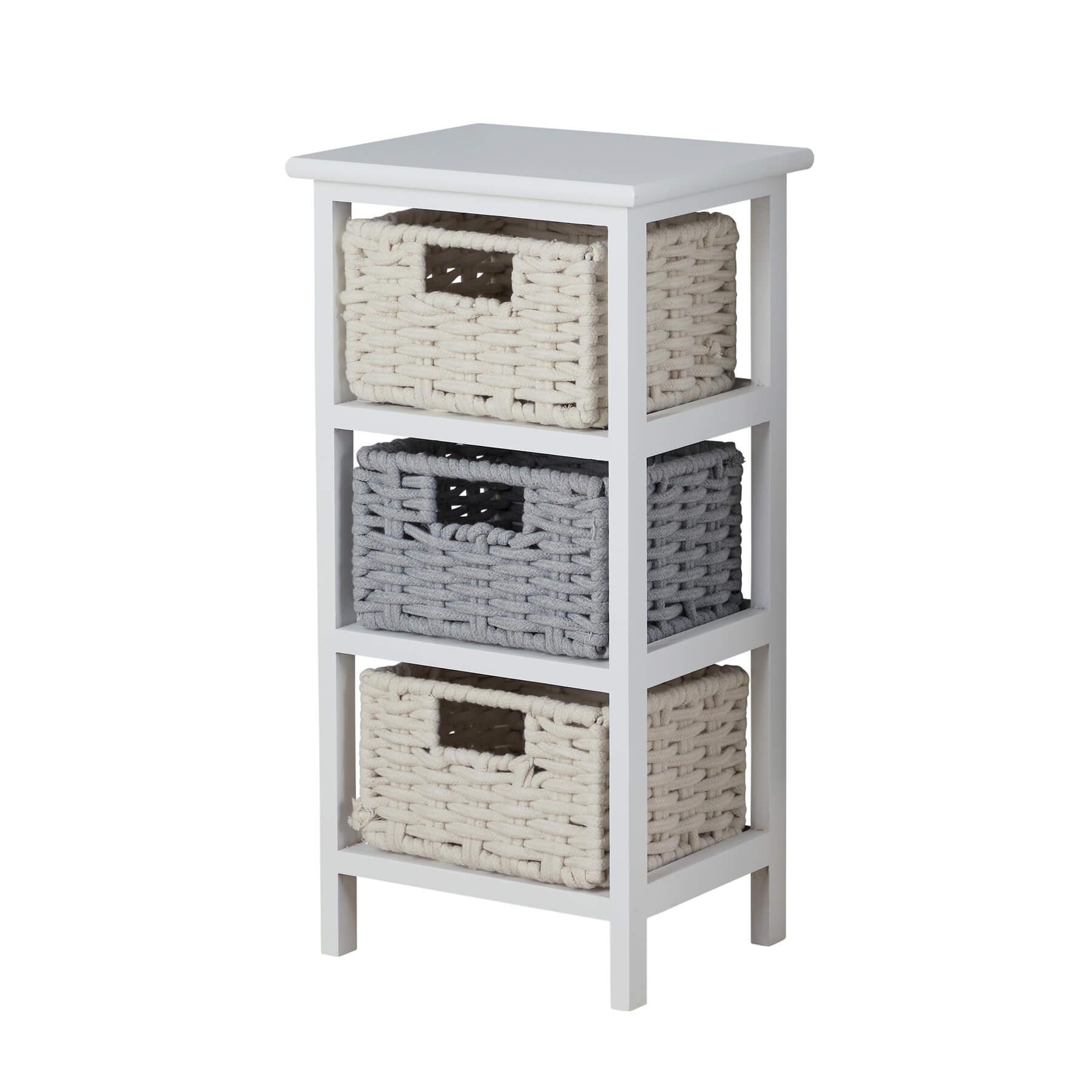 Chest 3/4 Drawers Storage Organiser Coastal Style Woven Basket Fully Assembled - Picture 8 of 17