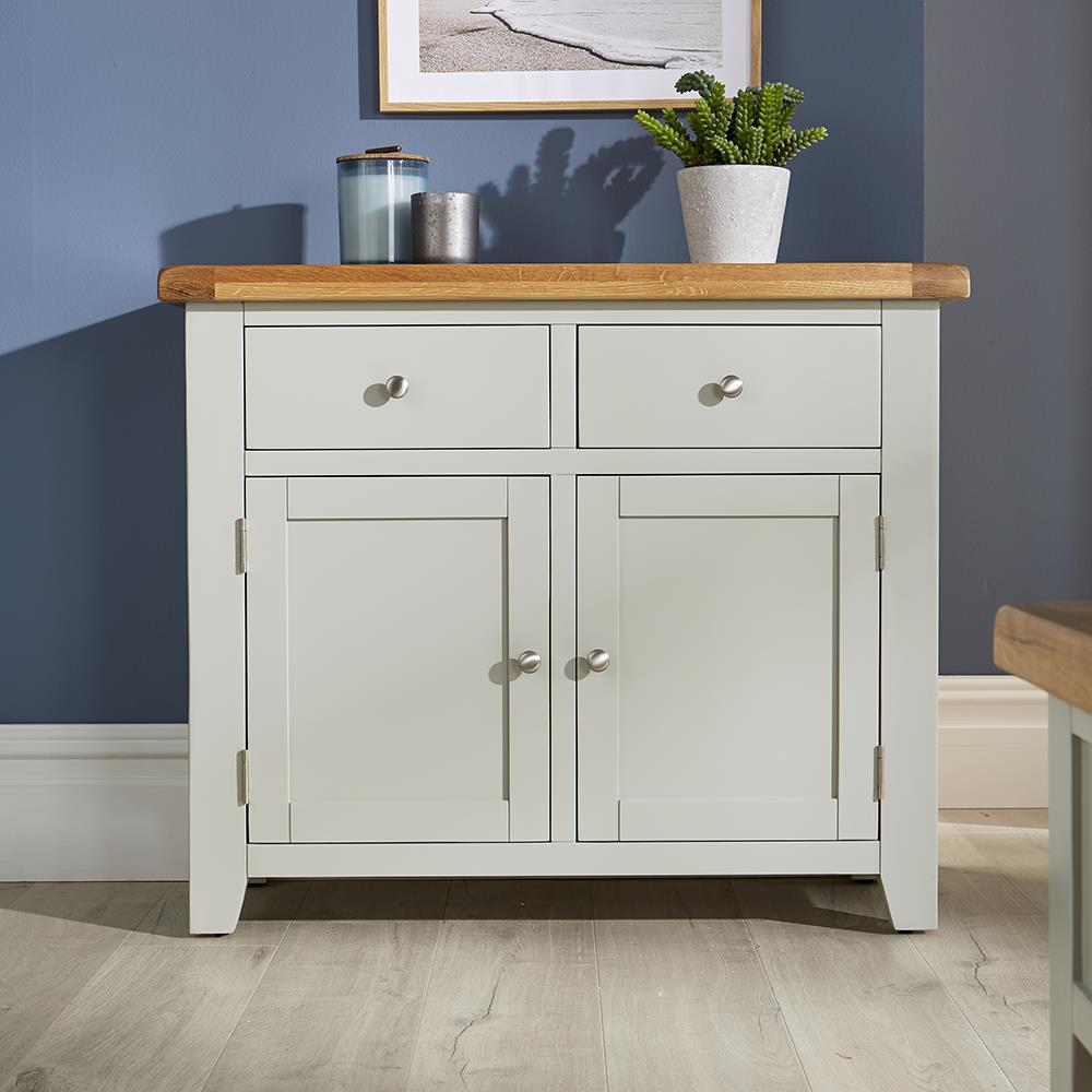 Modern Grey Solid Wood 2 Drawer 2 Door Sideboard Cupboard ...