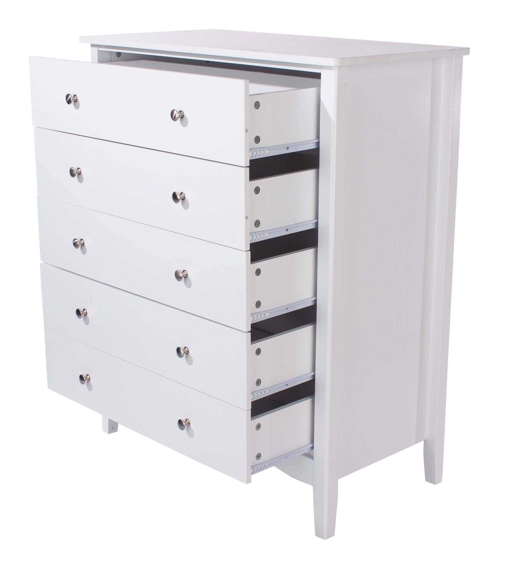 Chest of 4/5 Drawers Bedroom Clothing Storage Unit Metal Handles Runners - Picture 25 of 27