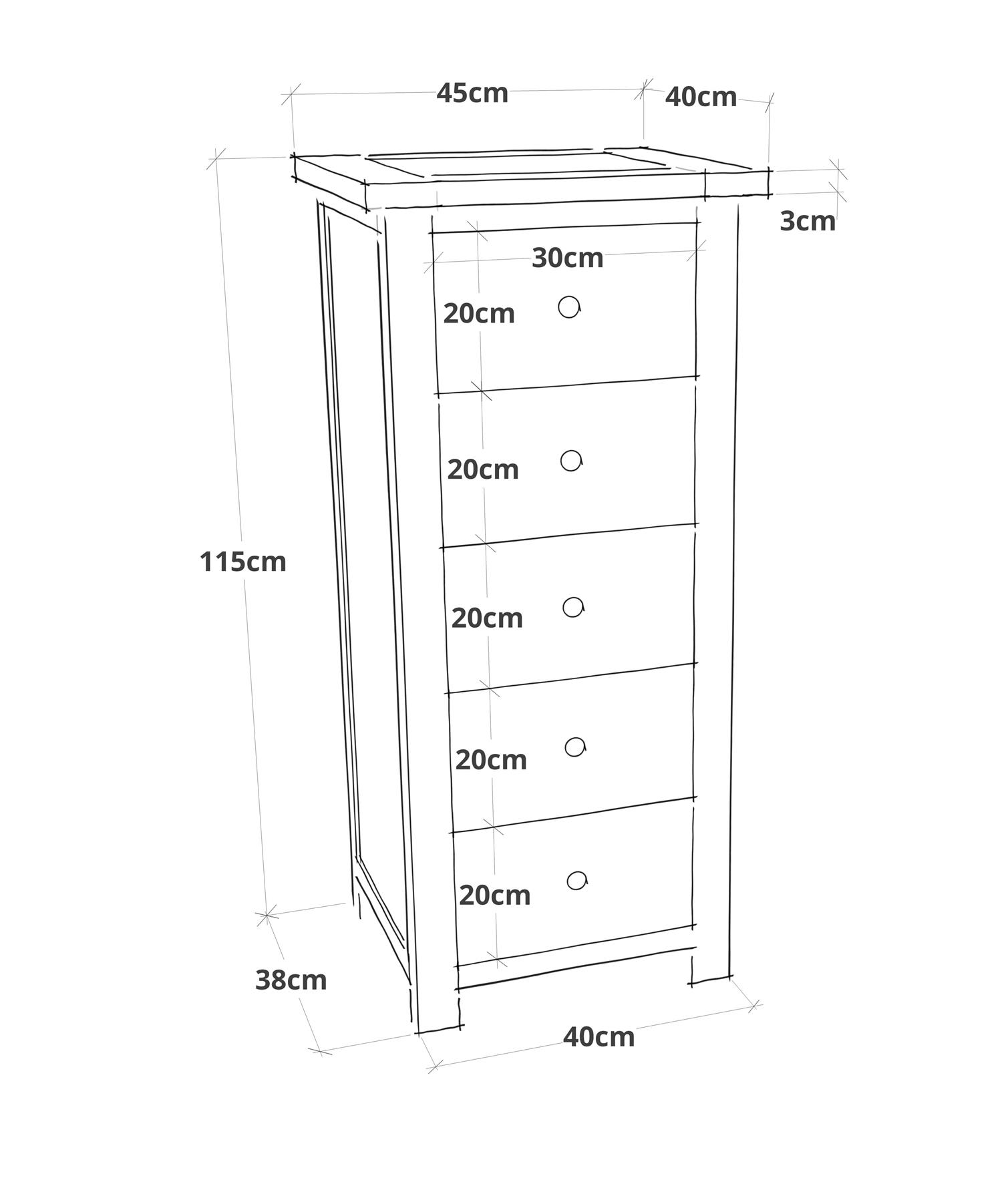 Chest of 4/5/6 Drawers Oak-effect Bedroom Furniture Storage Country Wood Unit - Picture 28 of 46