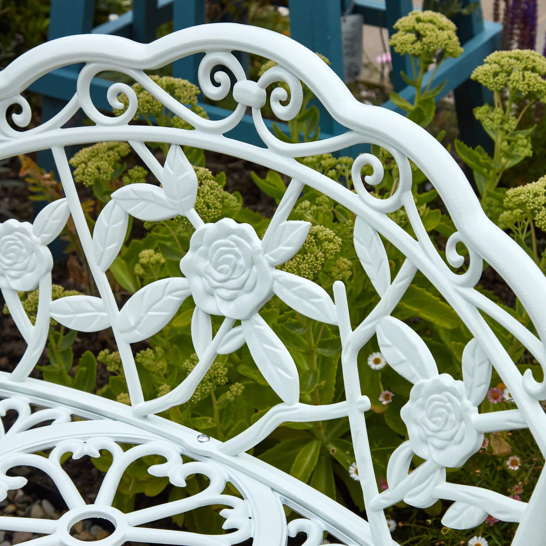 Cast Aluminium Garden Bench Metal Frame 2 Seater Patio Furniture Outdoor Seating - Picture 23 of 29