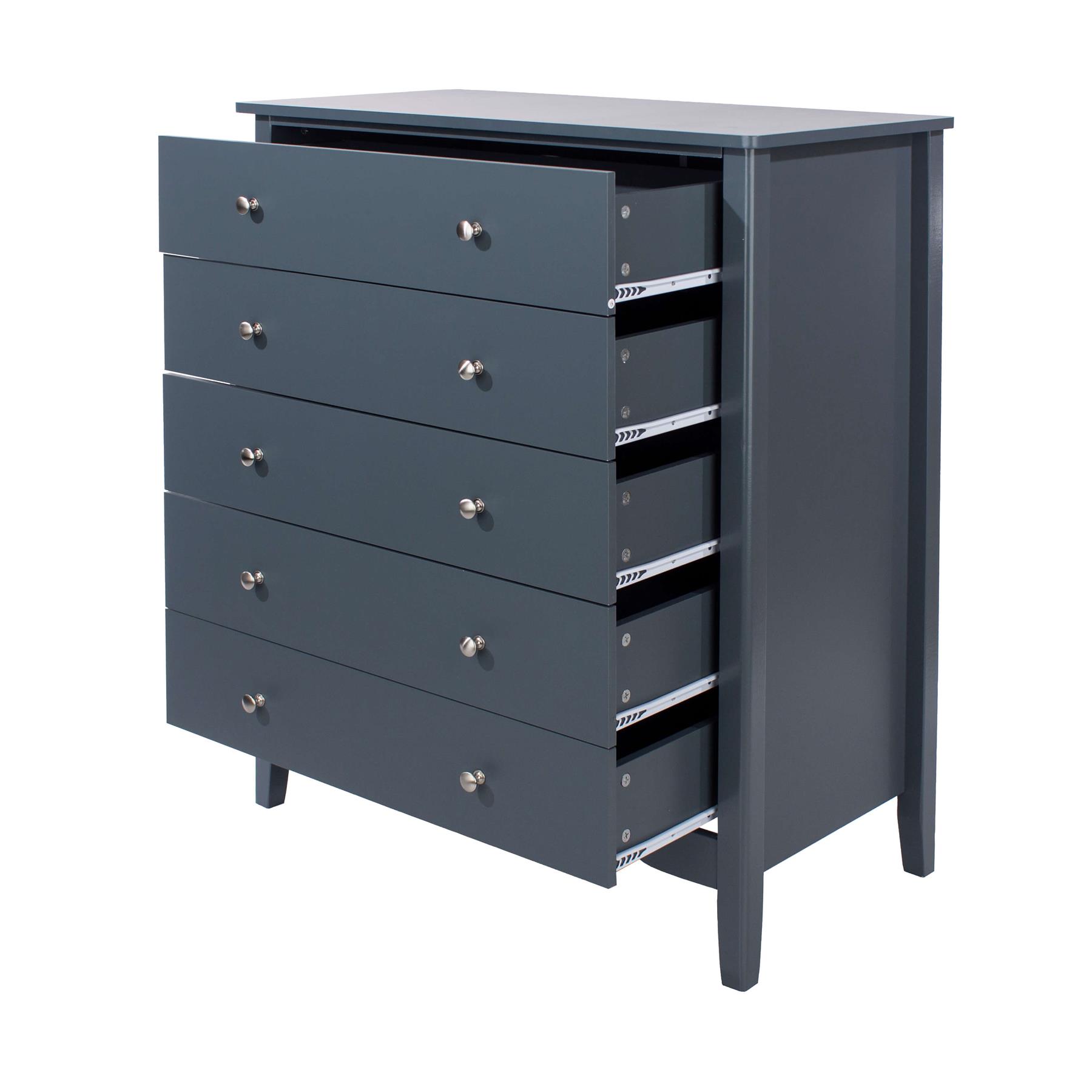 Chest of 4/5 Drawers Bedroom Clothing Storage Unit Metal Handles Runners - Picture 9 of 27