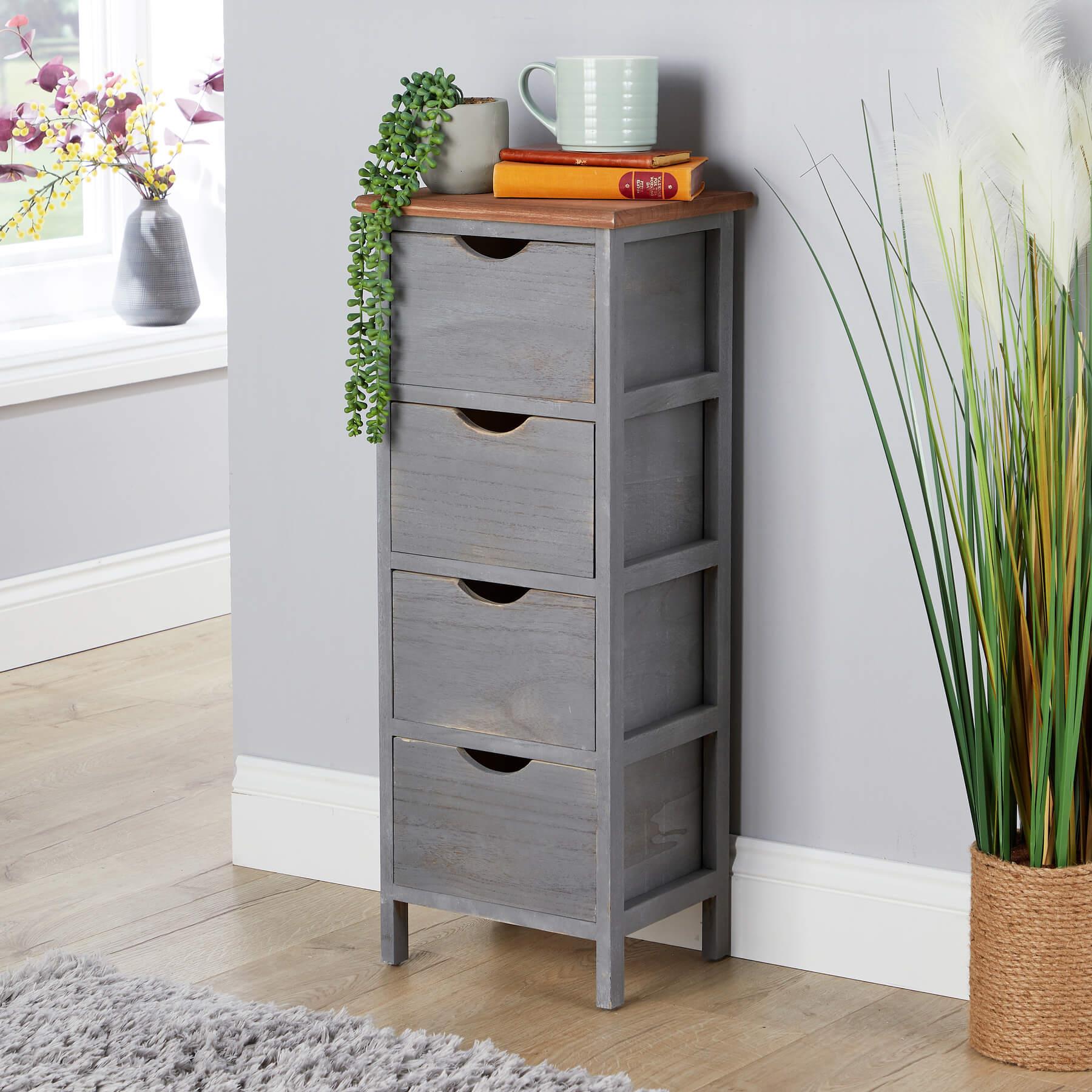 Chest 2/3/4 Drawers Grey Solid Wooden Storage Organiser Rustic Fully Assembled - Picture 18 of 25