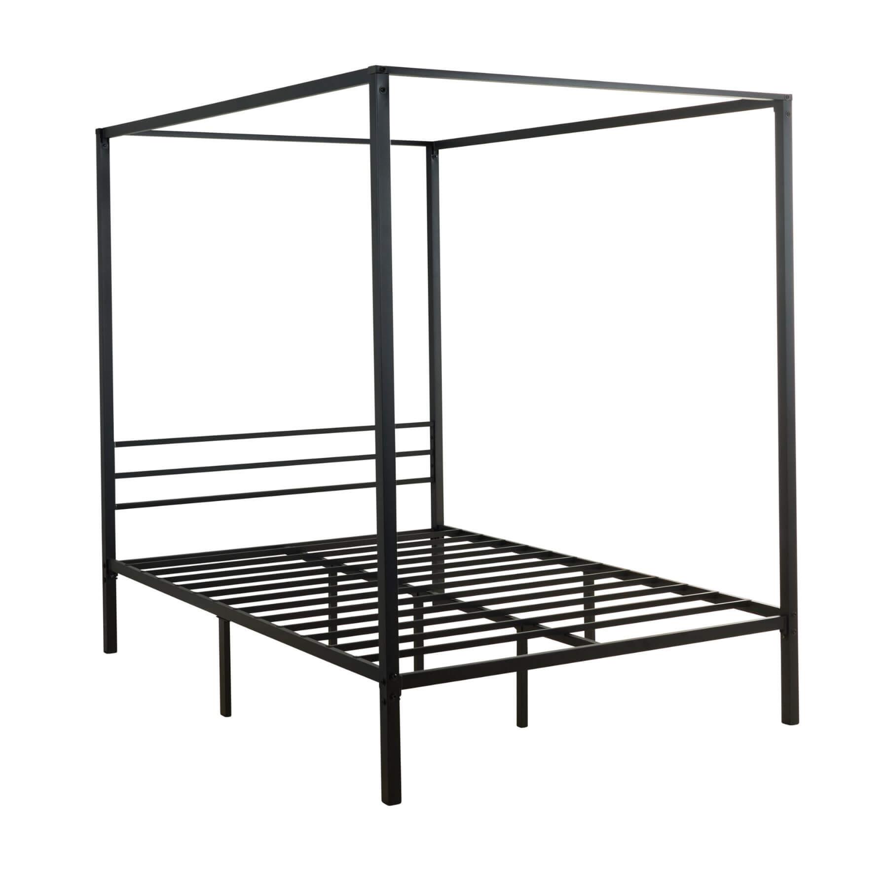 Doppel-/King Size Metallhimmelbett Himmelbett schwarzer Rahmen Zuhause Schlafzimmer Möbel - Bild 16 von 16