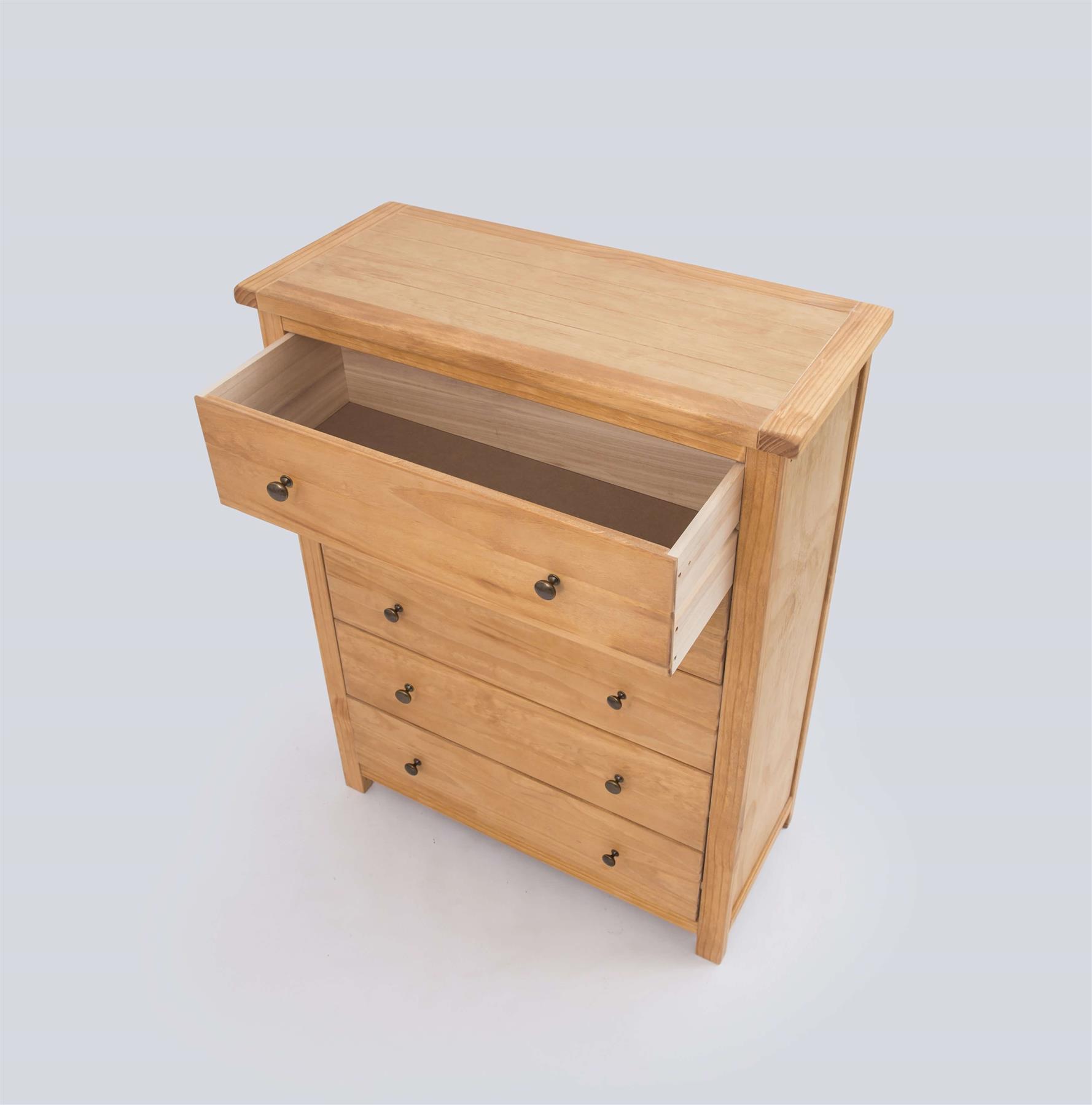 Chest of 4/5/6 Drawers Oak-effect Bedroom Furniture Storage Country Wood Unit - Picture 41 of 46