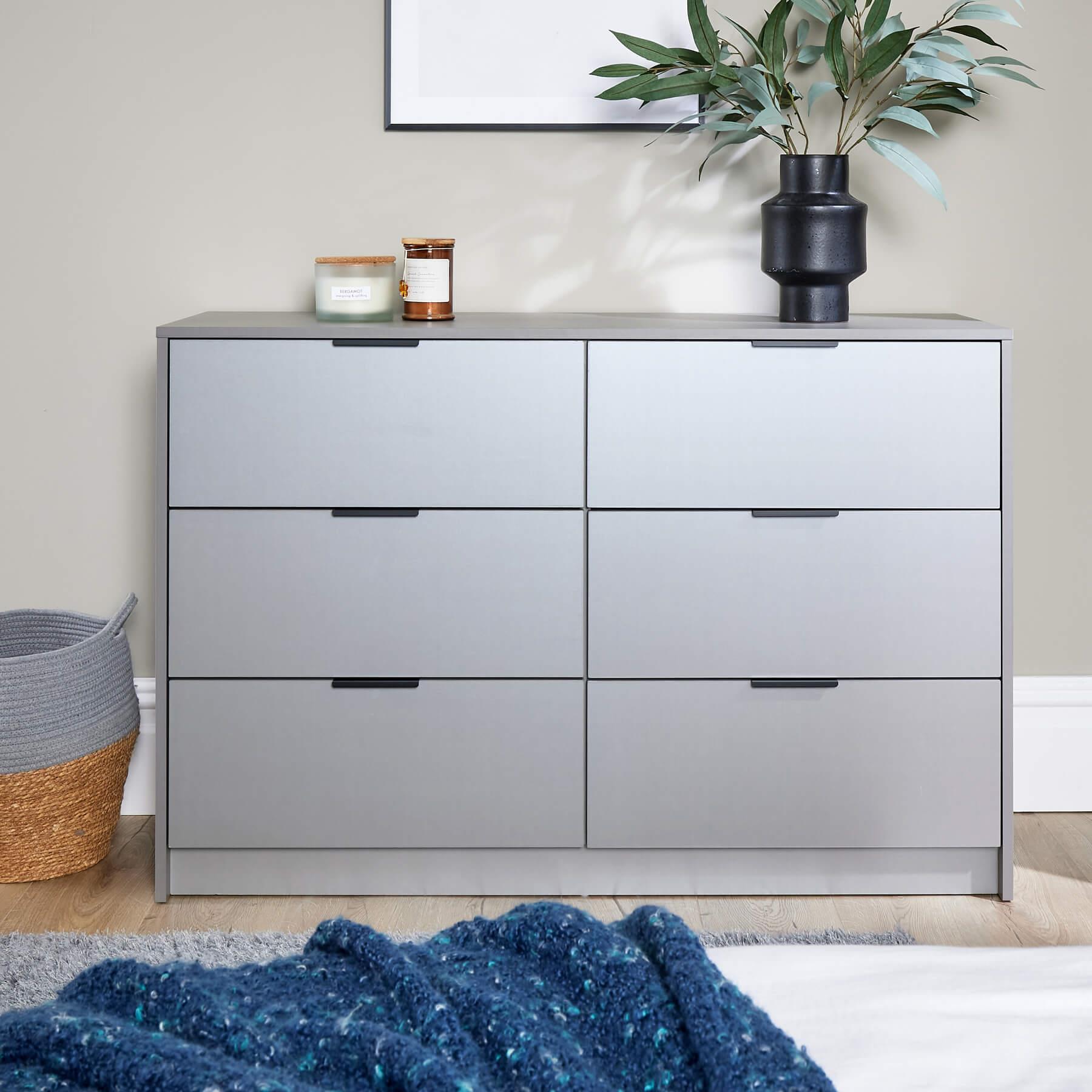 Chest 6 Drawers Bedroom Furniture Clothing Bedside Storage Organiser Wide - Picture 11 of 30