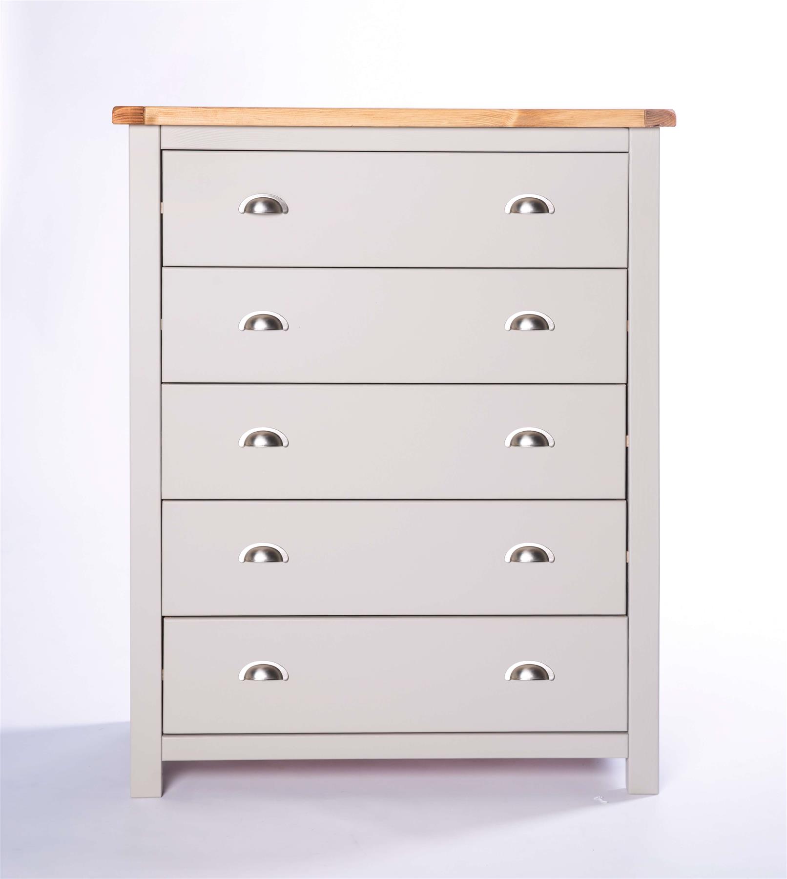 Chest of 4/5/6 Drawers Light Grey Bedroom Furniture Storage Cabinet Wooden Unit - Picture 10 of 21