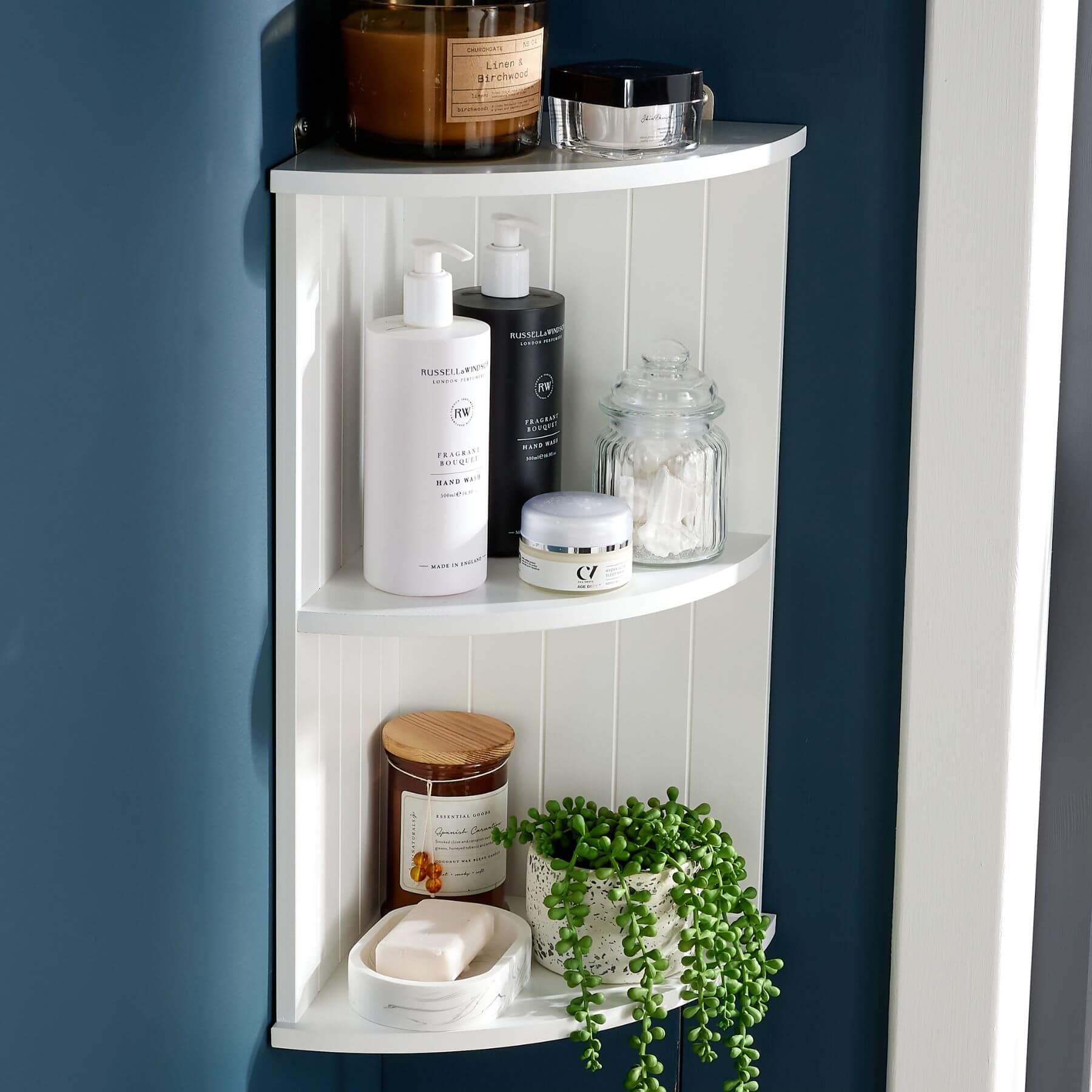 Corner Shelf Fixed Shelves Bathroom Storage Furniture Storage Solutions - Picture 10 of 15
