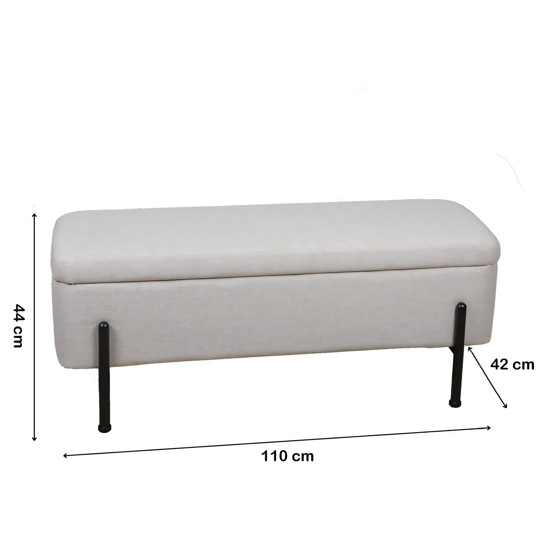 Storage Ottoman Seat Velvet Metal Legs Compact Storage Bedroom Home Furniture - Picture 46 of 55
