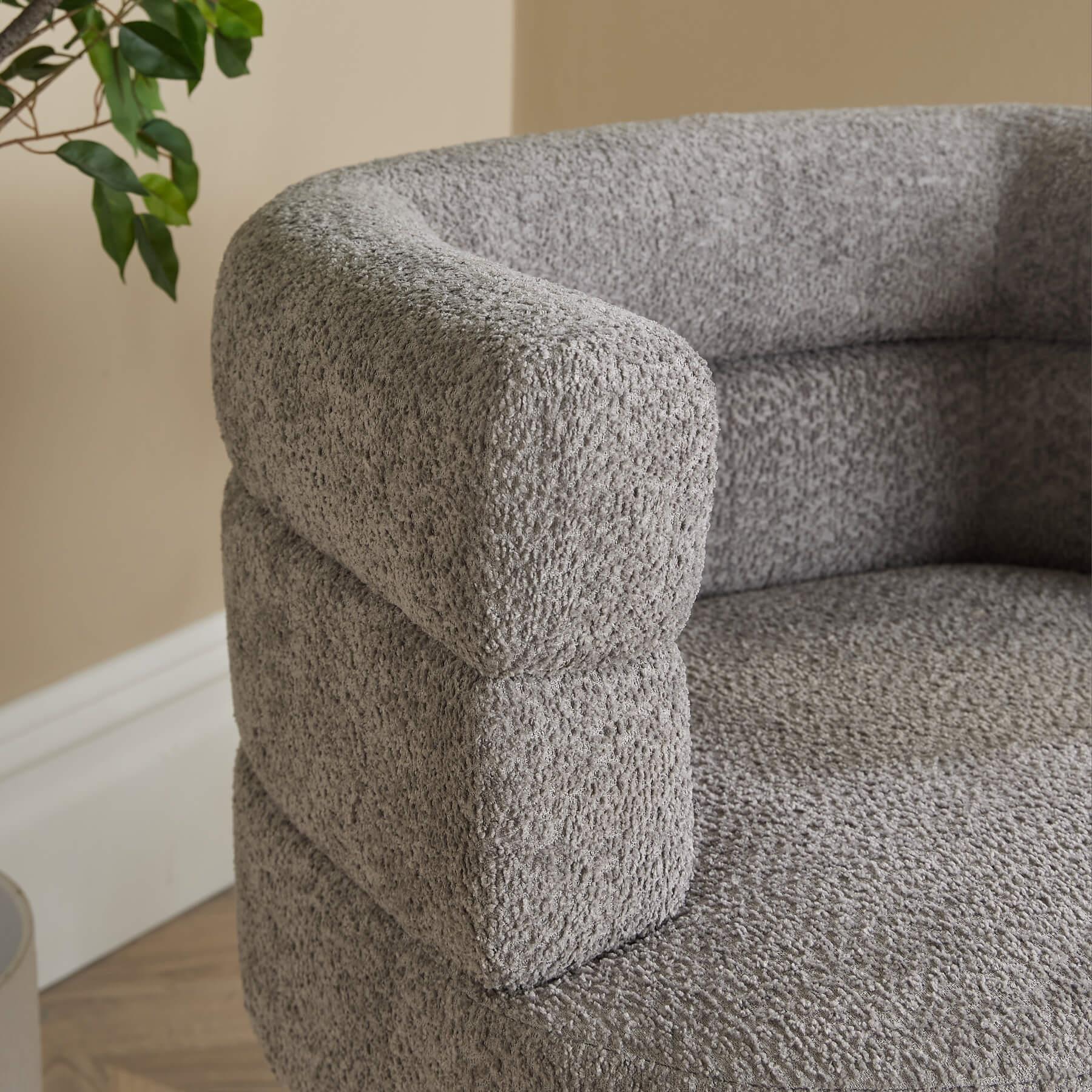 Barrel Boucle Teddyfell Akzent Stuhl Modern Home Living Sitzmöbel - Bild 16 von 30