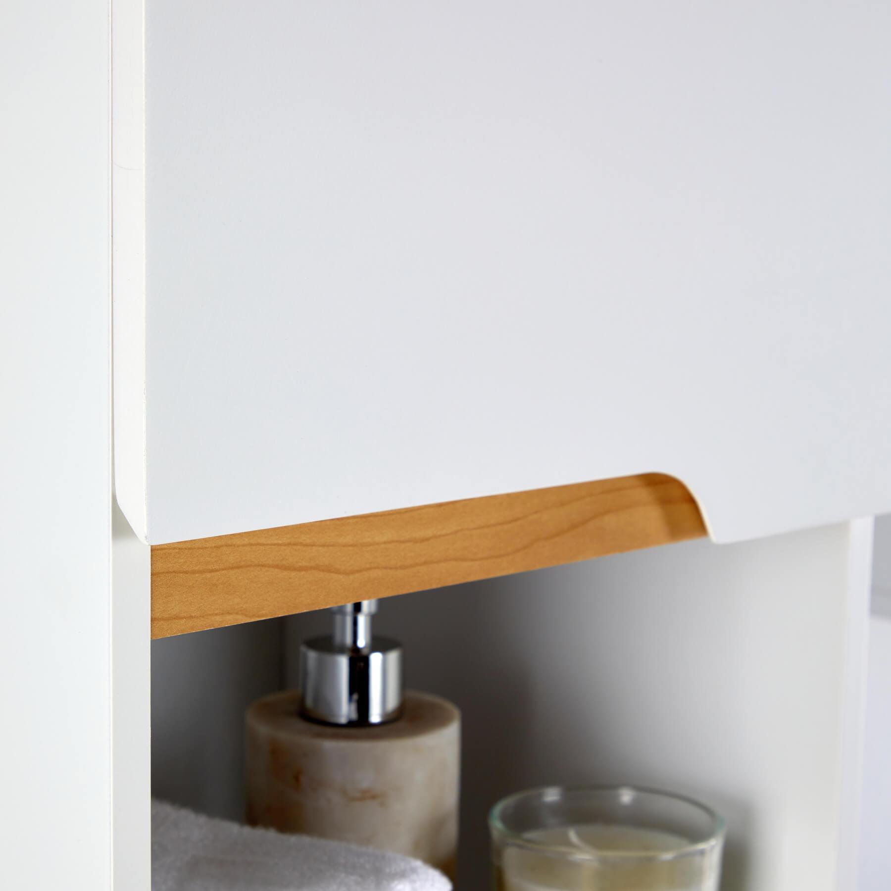 Badschrank Wandmontage Aufbewahrung Regal Organizer Schrank Waschtischunterschrank Weiß - Bild 13 von 16