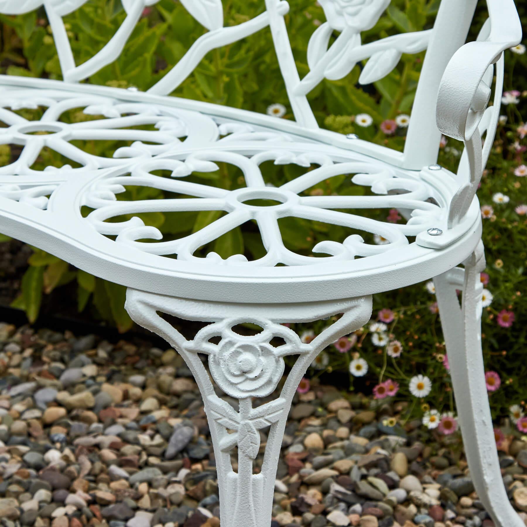 Cast Aluminium Garden Bench Metal Frame 2 Seater Patio Furniture Outdoor Seating - Picture 24 of 29