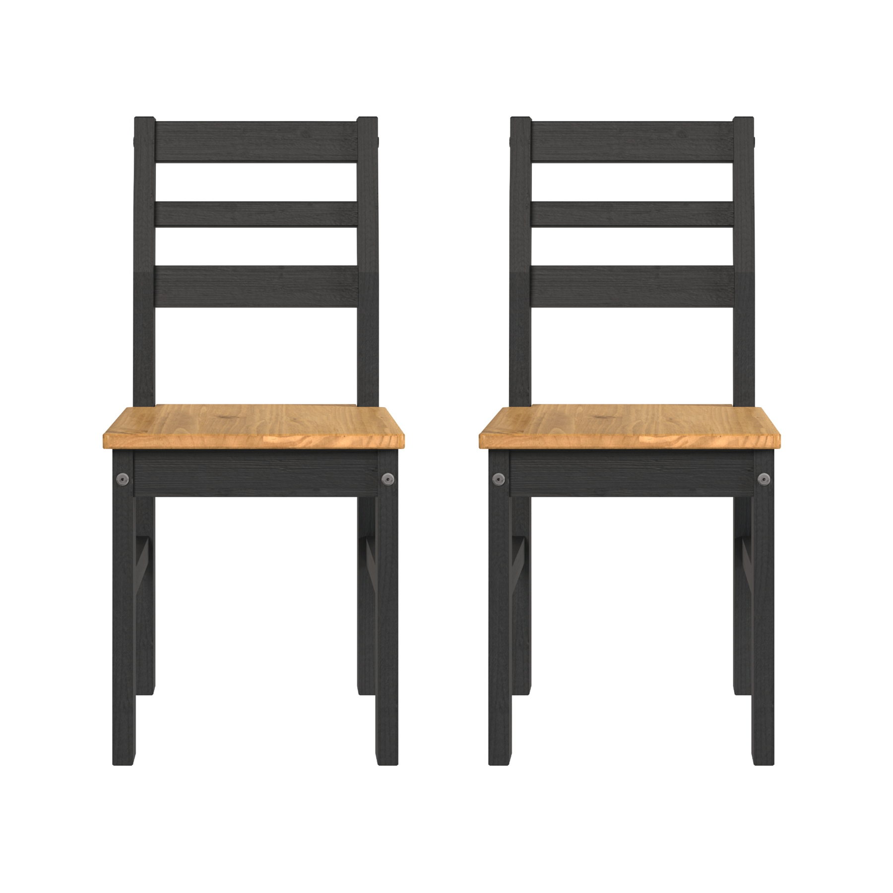 Par de 2 sillas de comedor asiento de madera maciza de pino muebles para el hogar cocina juego de habitación - Imagen 1 de 11