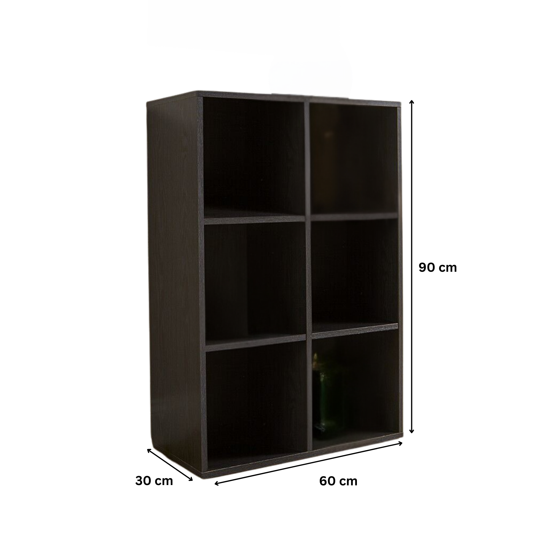 Storage Cube Black Shelves Bookcase Wooden Display Organiser with Fabric Drawers - Picture 5 of 9