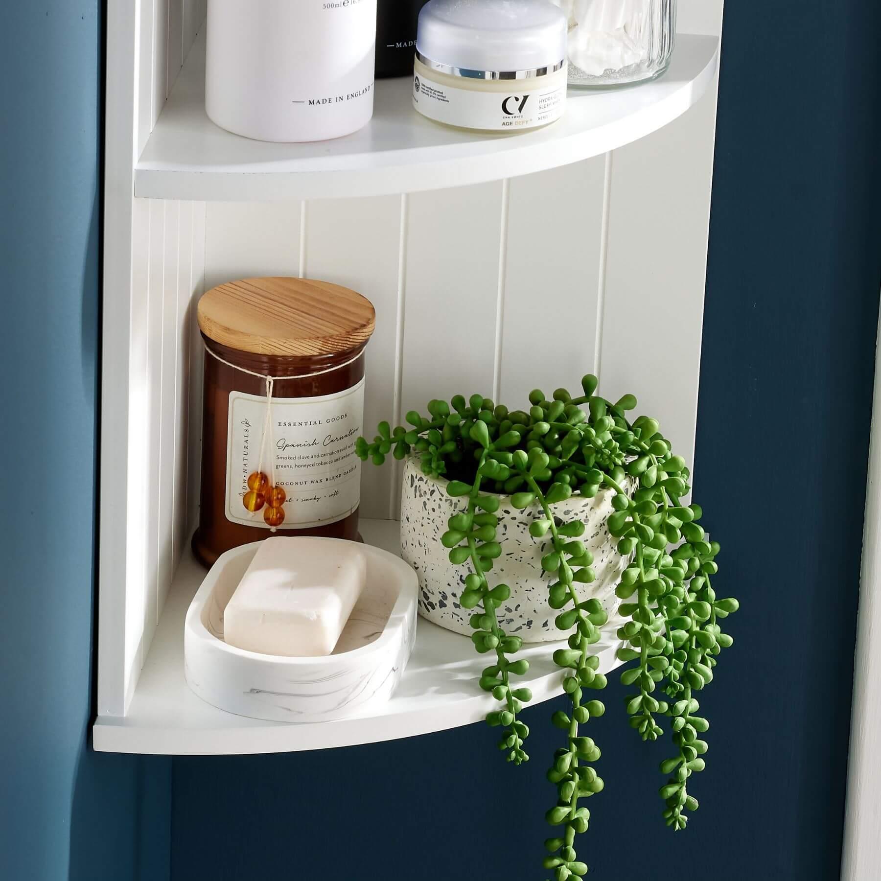 Corner Shelf Fixed Shelves Bathroom Storage Furniture Storage Solutions - Picture 13 of 15