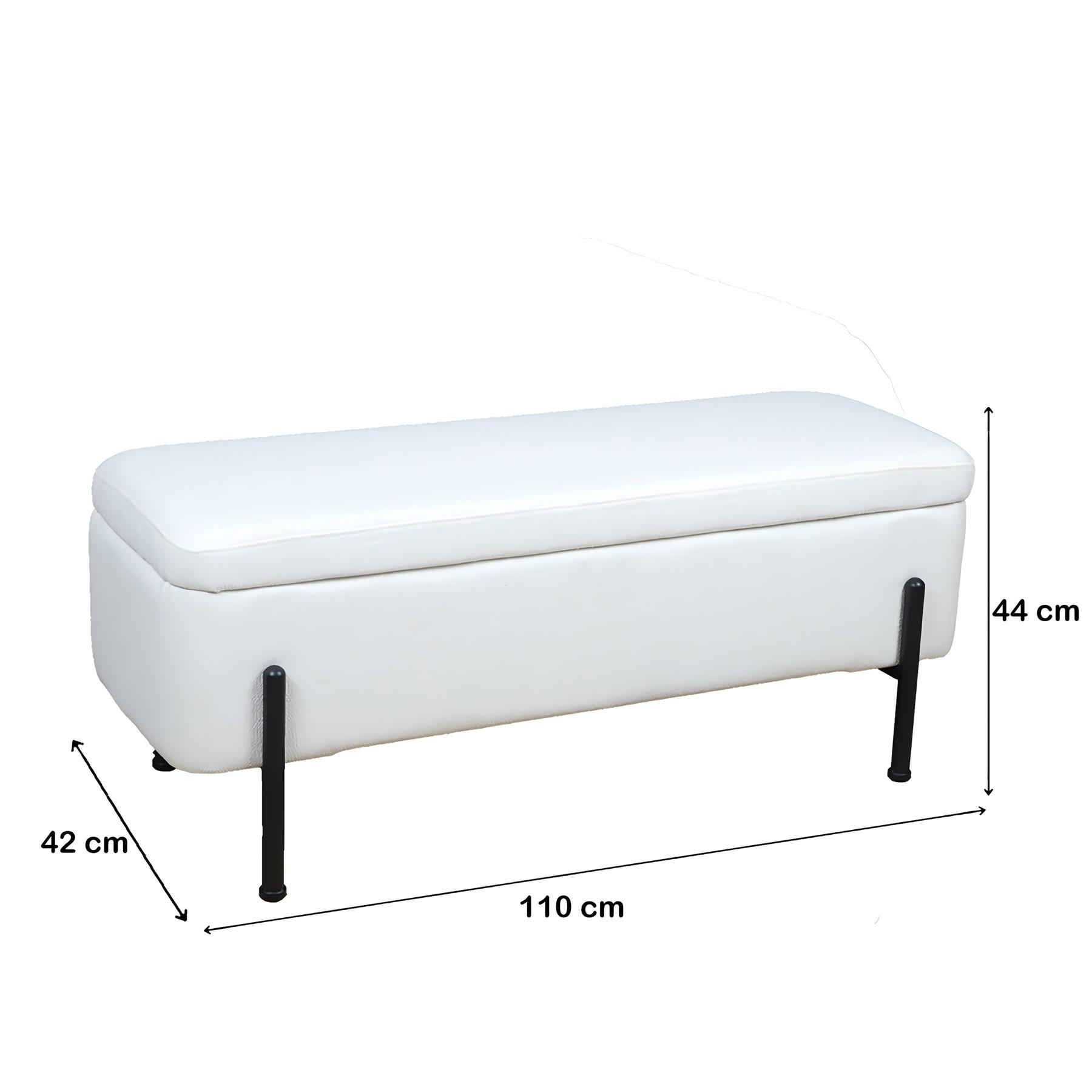 Storage Ottoman Seat Velvet Metal Legs Compact Storage Bedroom Home Furniture - Picture 55 of 55