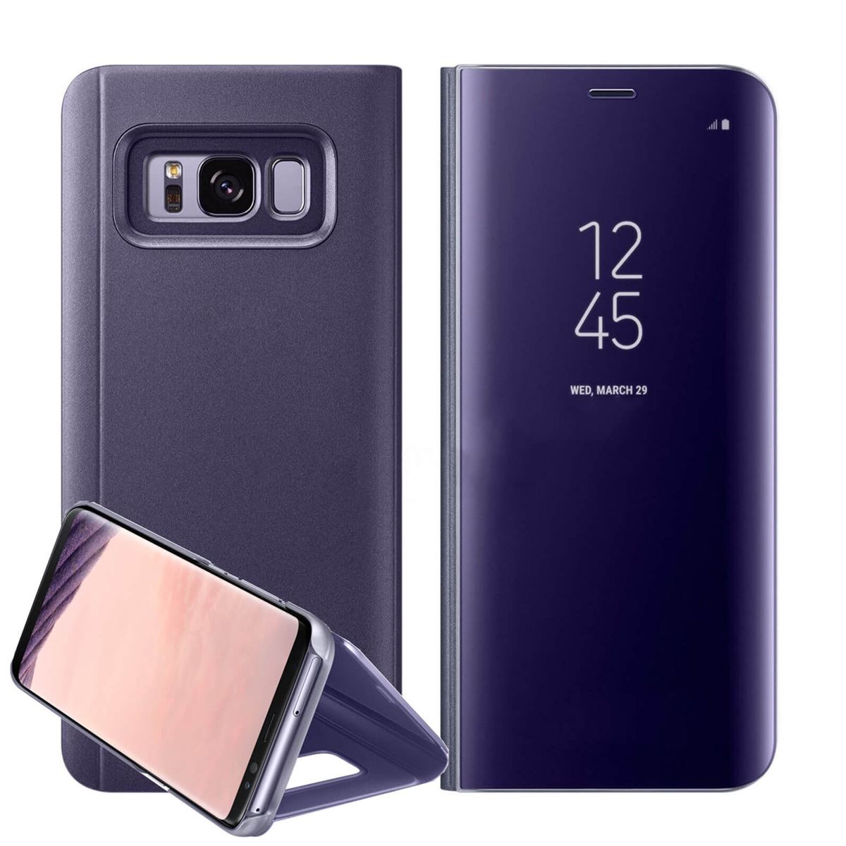 For Samsung Galaxy S10 S9 S8 + Smart View Mirror Leather
