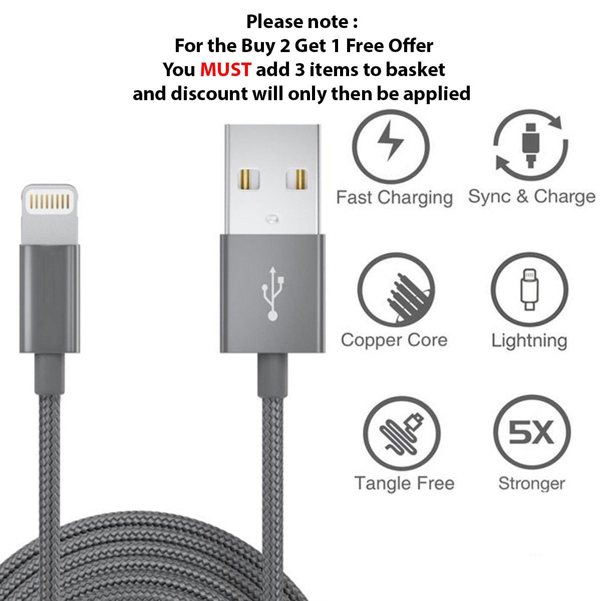 Detalles de 1 M 2 M 3 M Heavy Duty Trenzado Relámpago Cable Cargador Para iPhone 5 6 7 8 X Ipad ver título original Detalles de 1 M 2 M 3 M Heavy Duty Trenzado Relámpago Cable Cargador Para iPhone 5 6 7 8 X Ipad ver título original