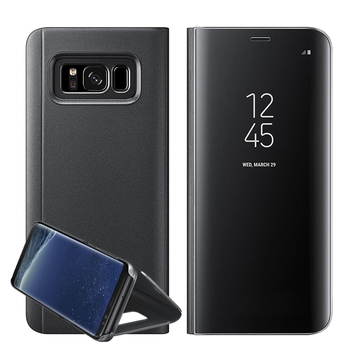 For Samsung Galaxy S10 S9 S8 + Smart View Mirror Leather