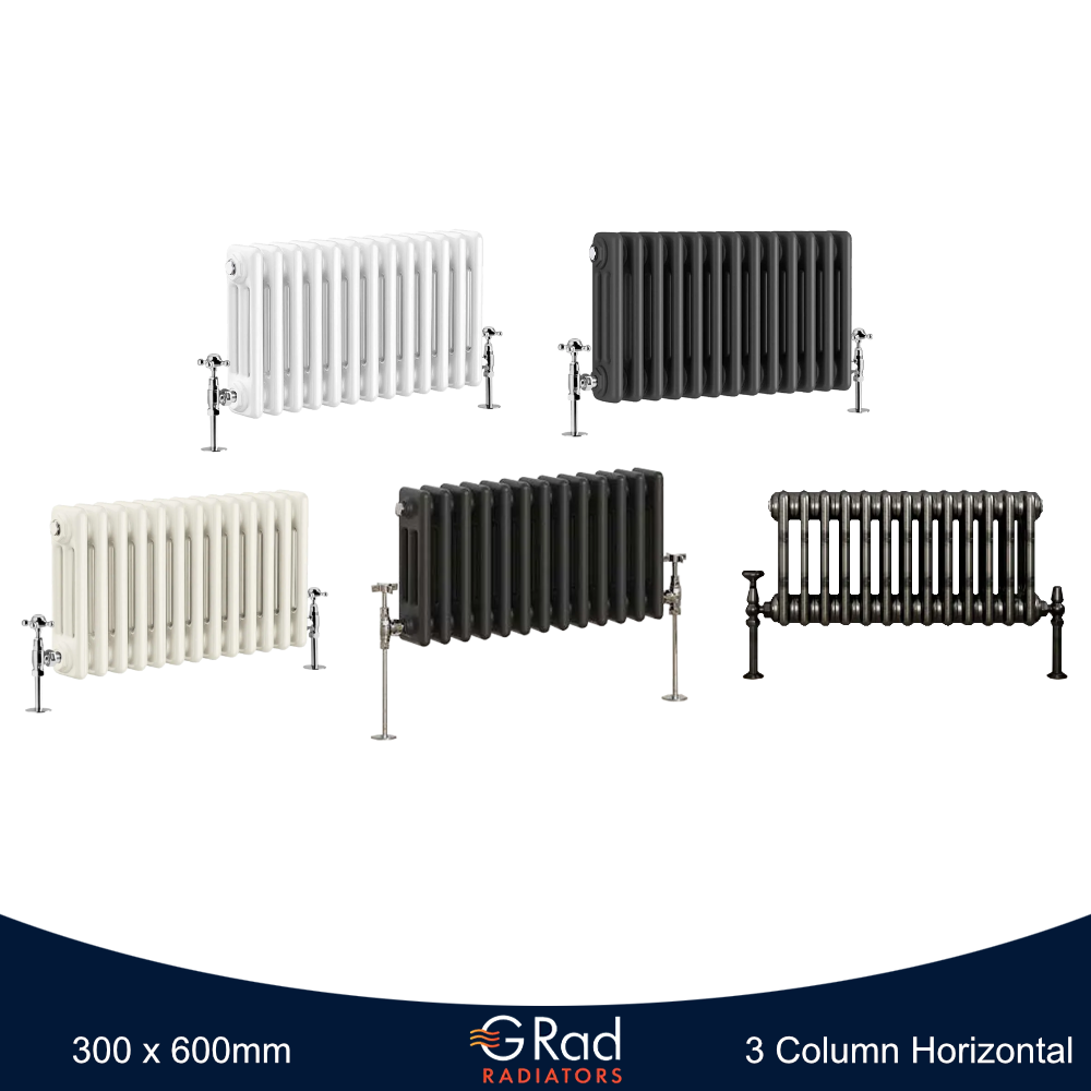 Horizontal Vertical Radiator Triple Double Column Cast Iron Style Heating G-Rad - Picture 5 of 45