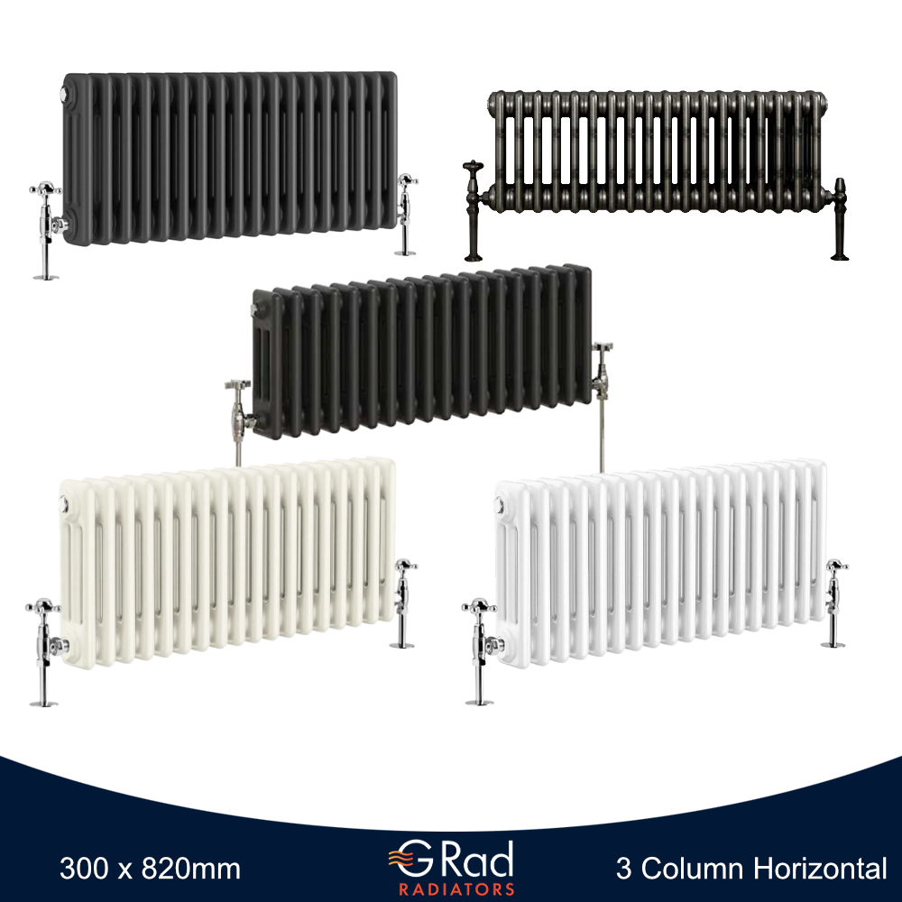 Horizontal Vertical Radiator Triple Double Column Cast Iron Style Heating G-Rad - Picture 7 of 45