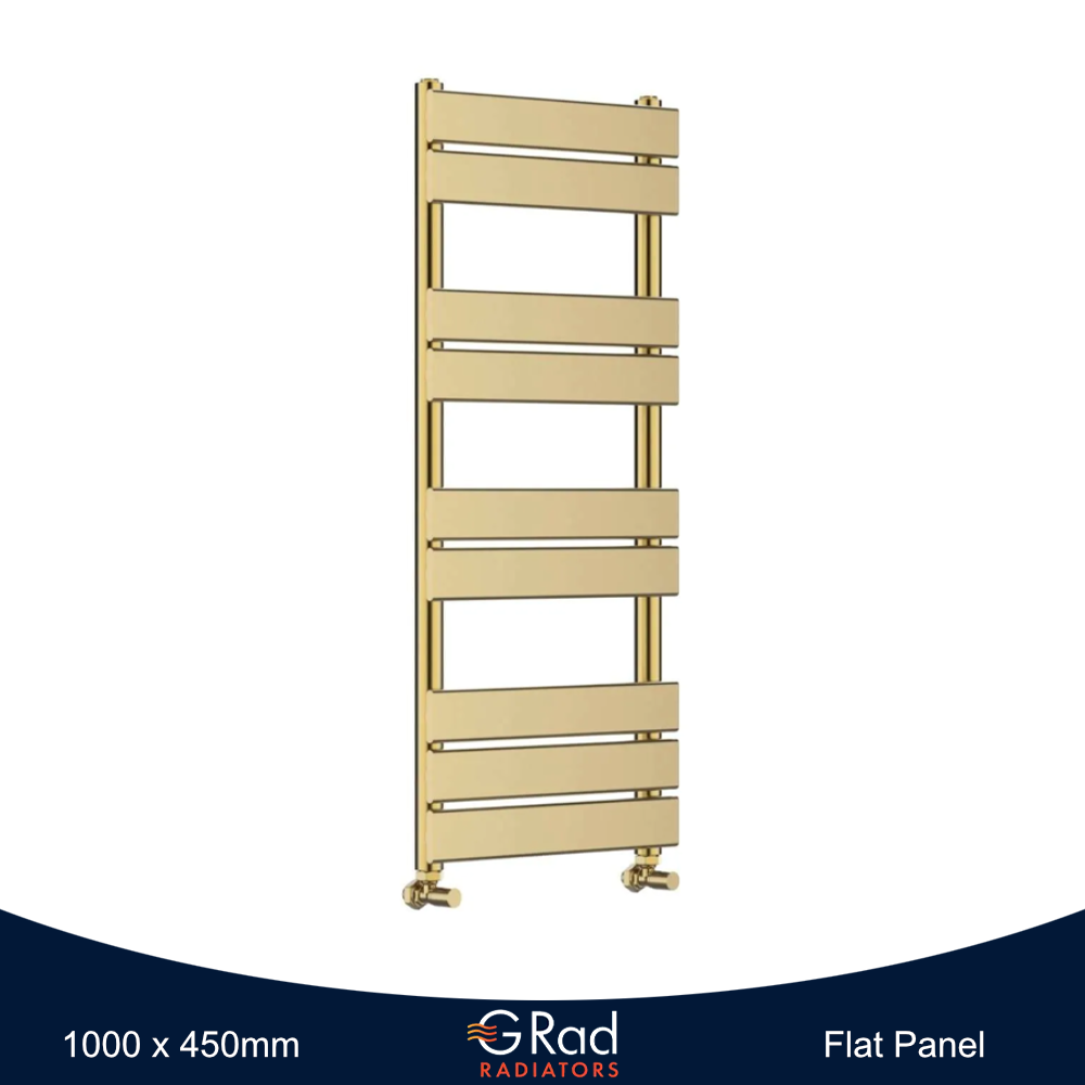 Brushed Brass Towel Rail Heated Ladder Bathroom Radiator Heating G-Rad All Sizes