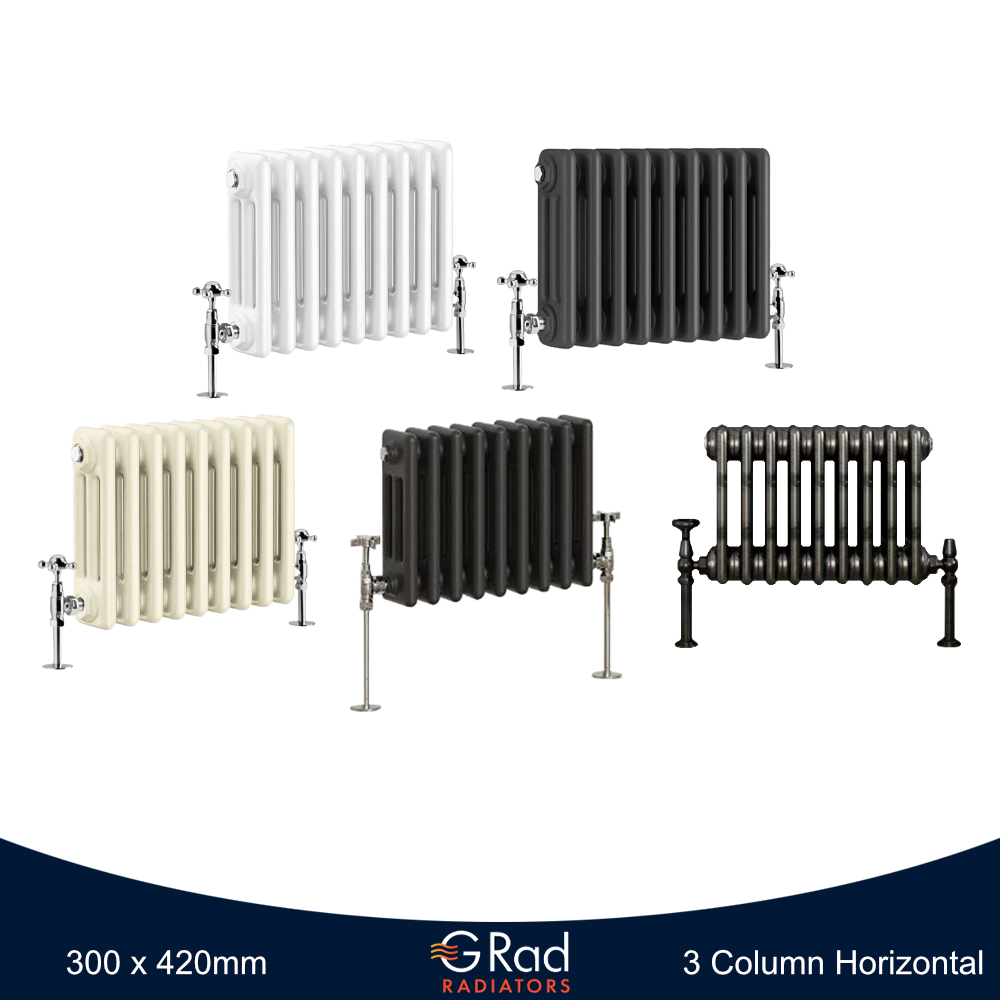 Horizontal Vertical Radiator Triple Double Column Cast Iron Style Heating G-Rad - Picture 3 of 45