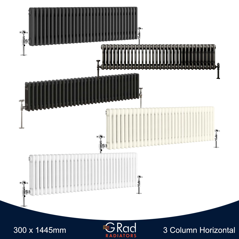 Horizontal Vertical Radiator Triple Double Column Cast Iron Style Heating G-Rad - Picture 13 of 45
