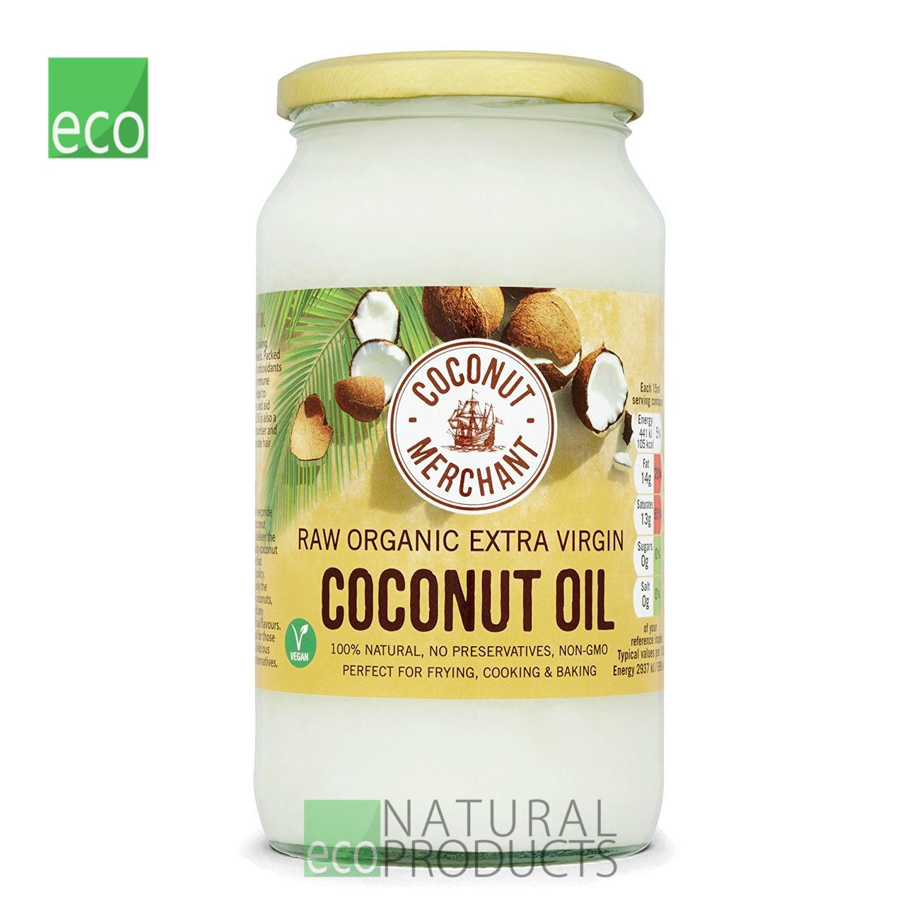 Coconut merchant Coconut merchant Coconut Oil - Extra virgin - glass Organic 12x1 l (779140006776)