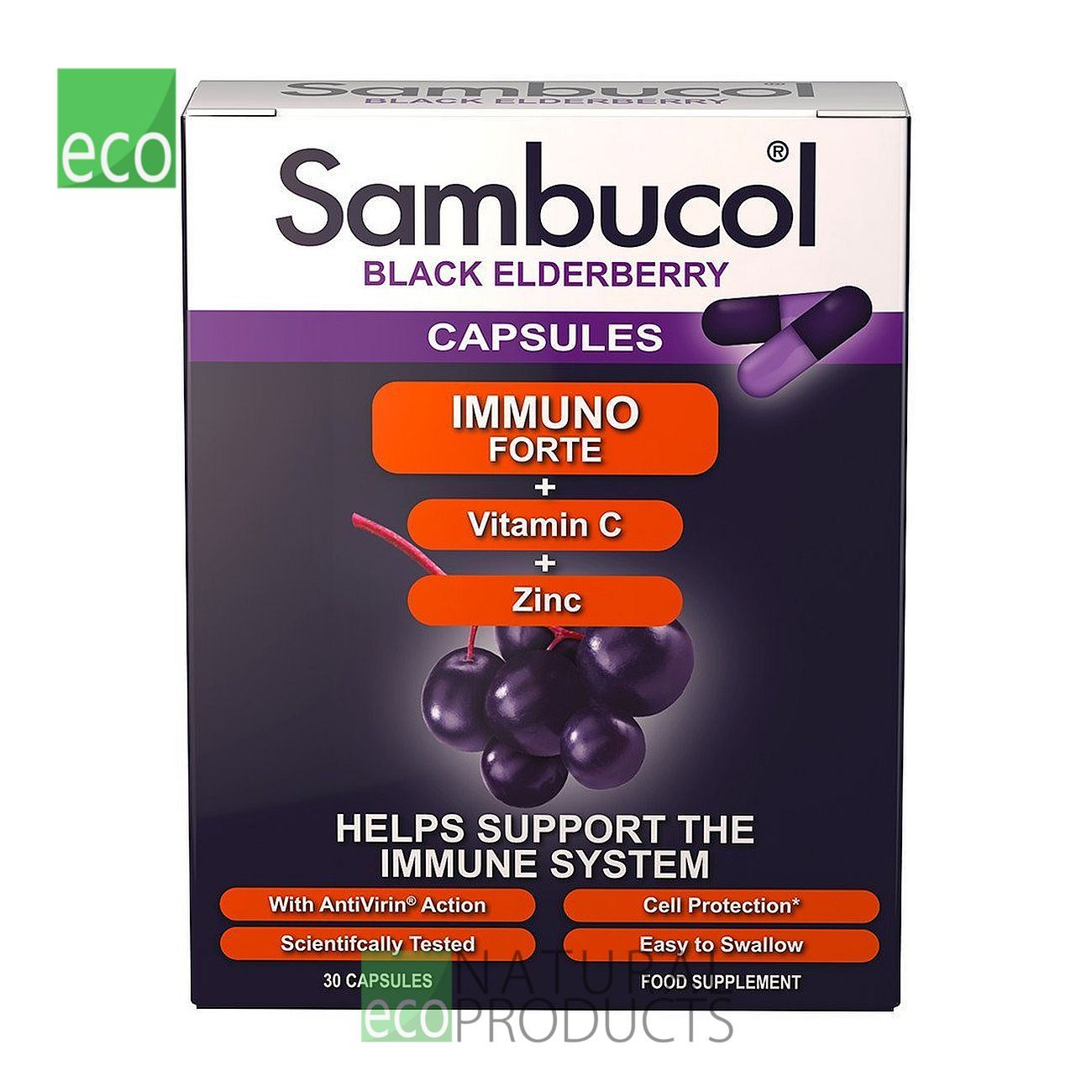 Sambucol Immuno Forte Black Elderberry Vitamin C & Zinc 30 Capsules eBay