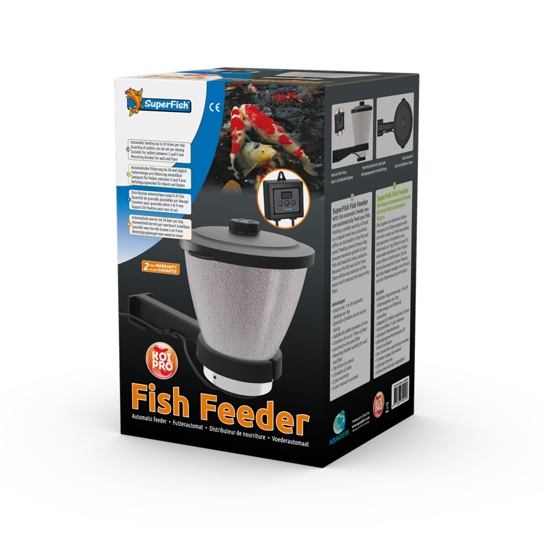 SUPERFISH KOI PRO AUTOMATIC POND FISH FEEDER DIGITAL HOLIDAY FEEDING