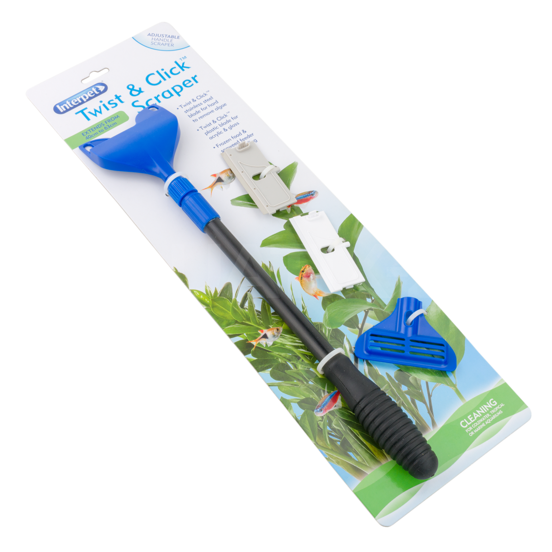 INTERPET TWIST & CLICK FISH TANK AQUARIUM GLASS ALGAE SCRAPER SPONGE MULTI TOOL - Picture 24 of 32