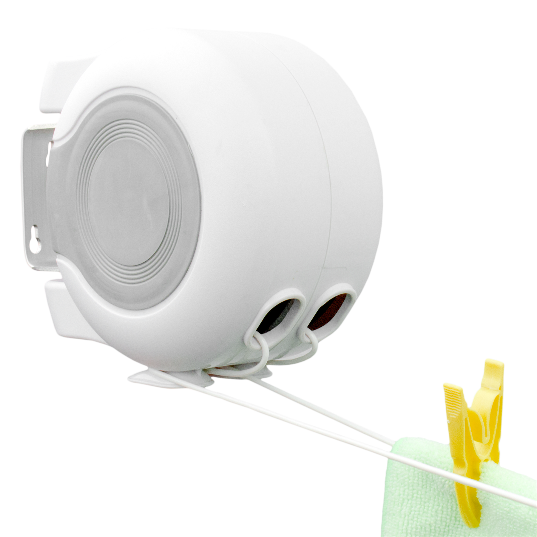 RETRACTABLE WASHING LINE WALL MOUNTED CLOTHES DRYER AIRER SINGLE DUAL EXTENDABLE - Picture 5 of 5