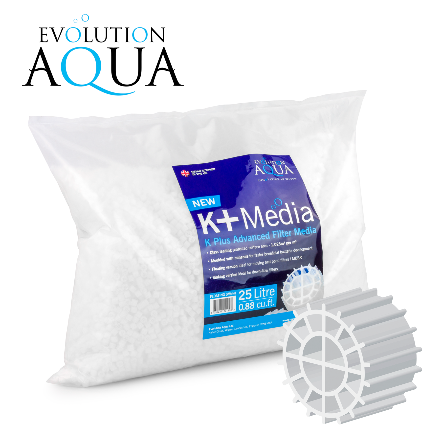 EVOLUTION AQUA K+ K1 FILTER MEDIA PLUS POND BIO FISH MOVING BED FILTRATION NEXUS - Picture 9 of 17