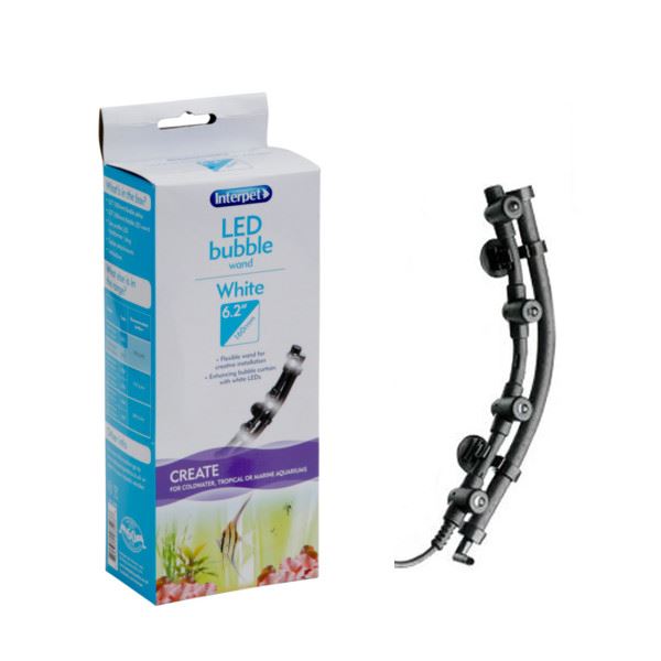INTERPET LED AQUARIUM BUBBLE WAND AIRSTONE WALL FISH TANK BLUE WHITE
