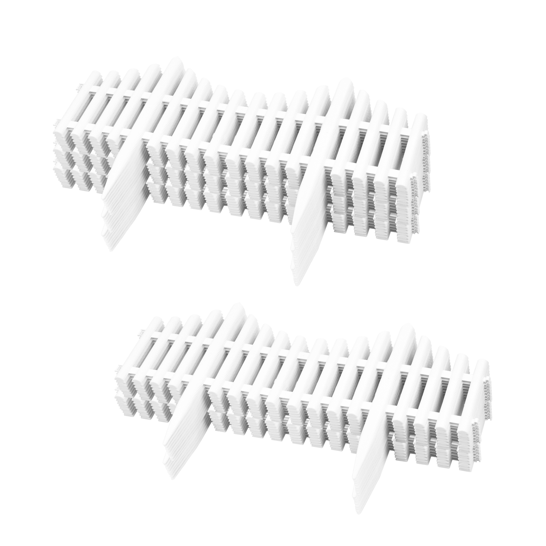 FLEXIBLE WHITE PICKET FENCE GARDEN BORDER EDGING PLASTIC PANELS FOR FLOWER BED