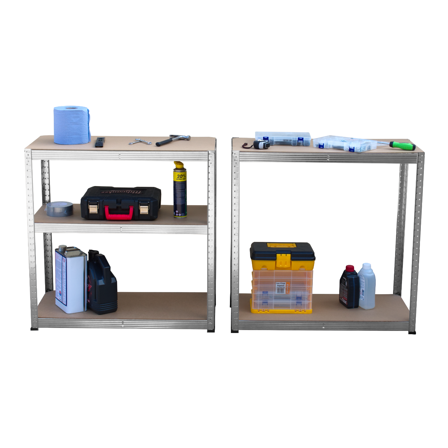 5 TIER BOLTLESS GARAGE SHELVING HEAVY DUTY METAL STORAGE SHELVES RACKING UNIT - Picture 8 of 27
