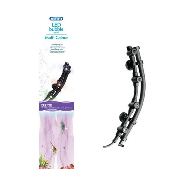 INTERPET LED AQUARIUM BUBBLE WAND AIRSTONE WALL FISH TANK BLUE WHITE