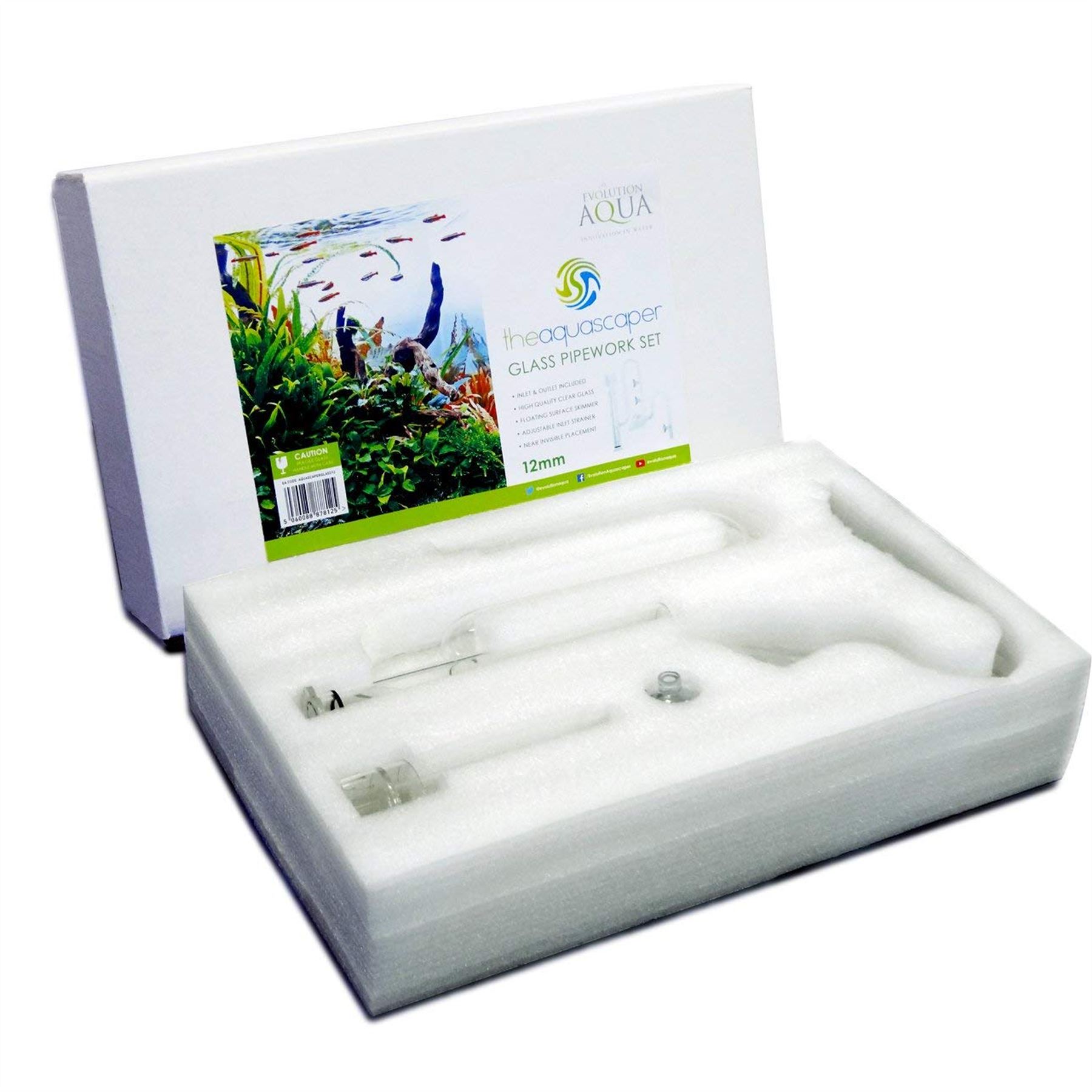 EVOLUTION AQUA AQUASCAPER 12MM GLASS PIPEWORK SET INLET OUTLET REPLACEMENT TUBES - Picture 8 of 12