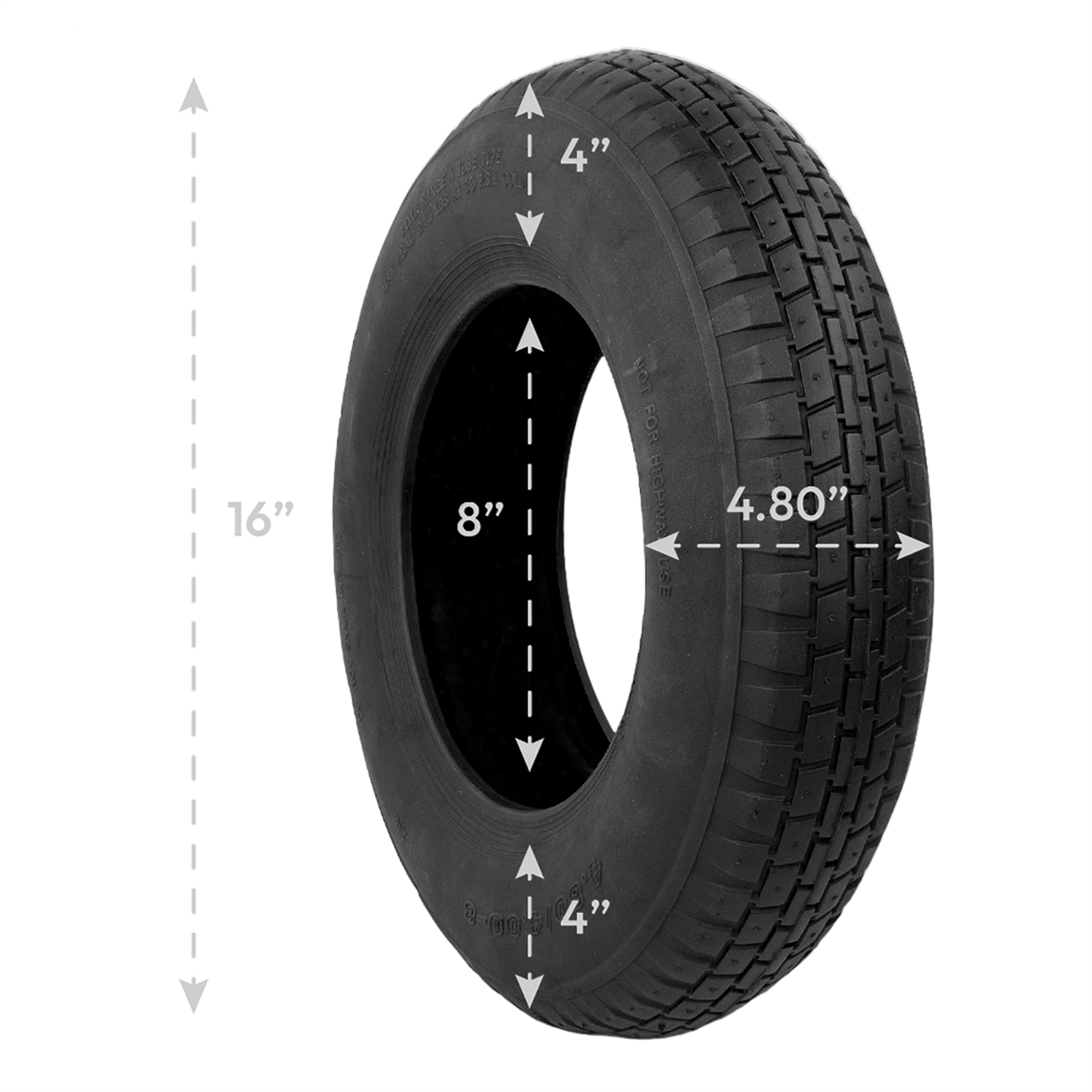 WHEELBARROW INNER TUBE / TYRE 4.80/4.00-8 RUBBER 16 INCH PNEUMATIC REPLACEMENT - Picture 7 of 44