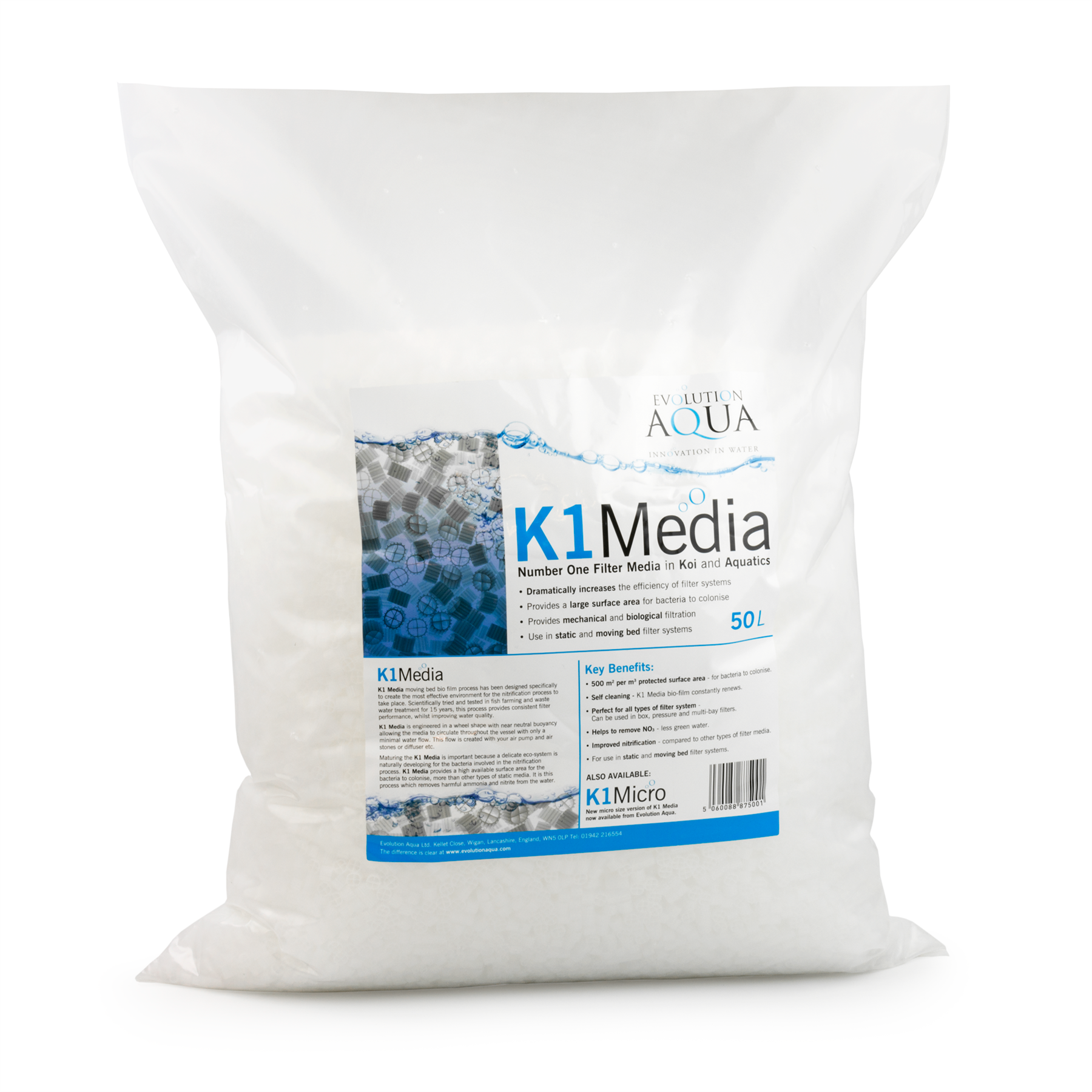 EVOLUTION AQUA K1 FILTER BIO MEDIA EVO MOVING BED POND KOI BIOLOGICAL - Picture 20 of 21