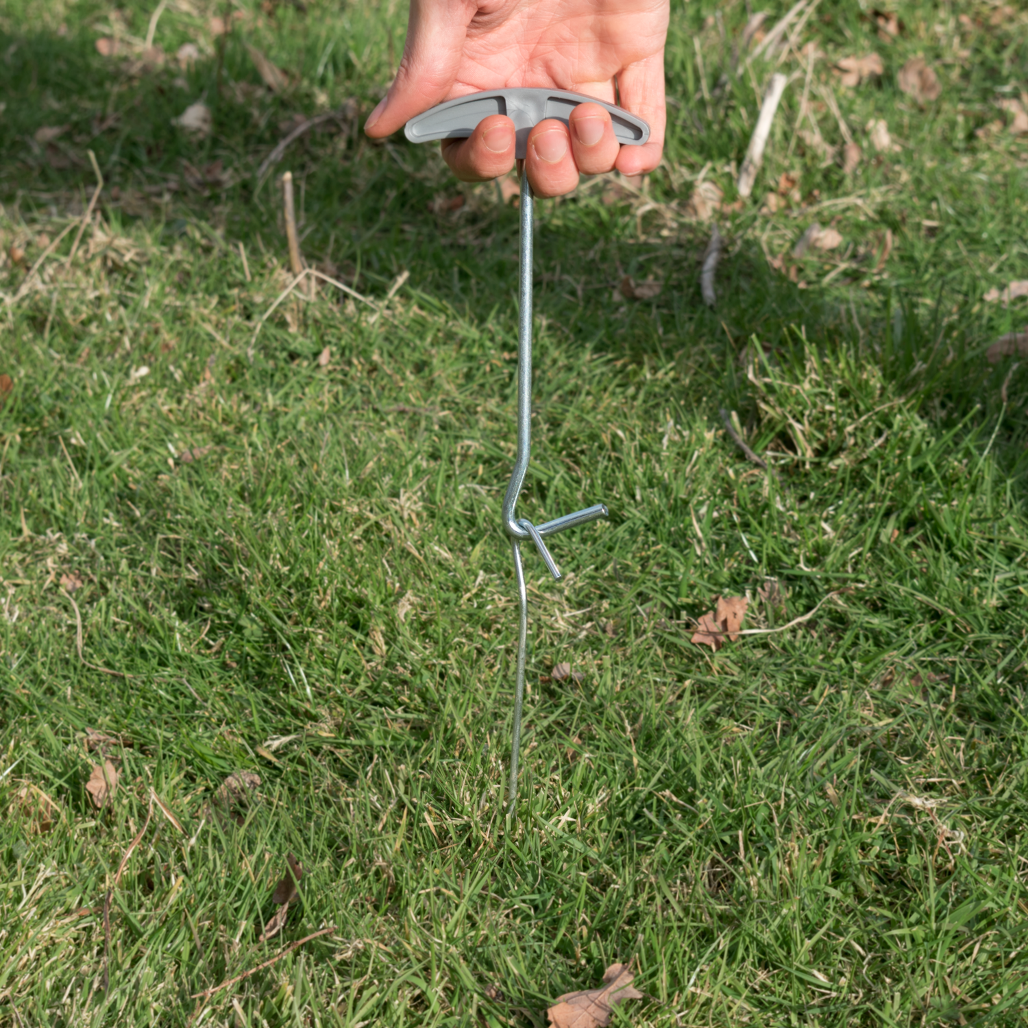 TENT PEG CAMPING GARDEN STAKE CORKSCREW DRILL SCREW U SHAPE GLOW IN THE