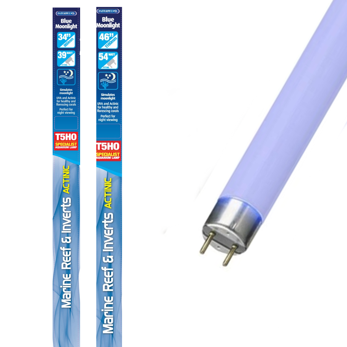 INTERPET T5 HO BLUE MOONLIGHT AQUARIUM UV LINEAR BULB TUBE LIGHT FISH eBay